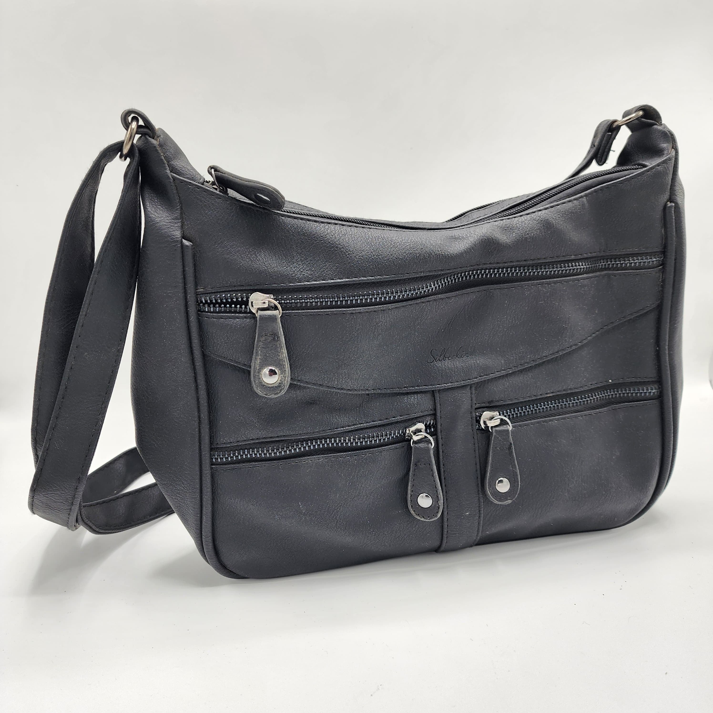 Black Leather Crossbody Bag