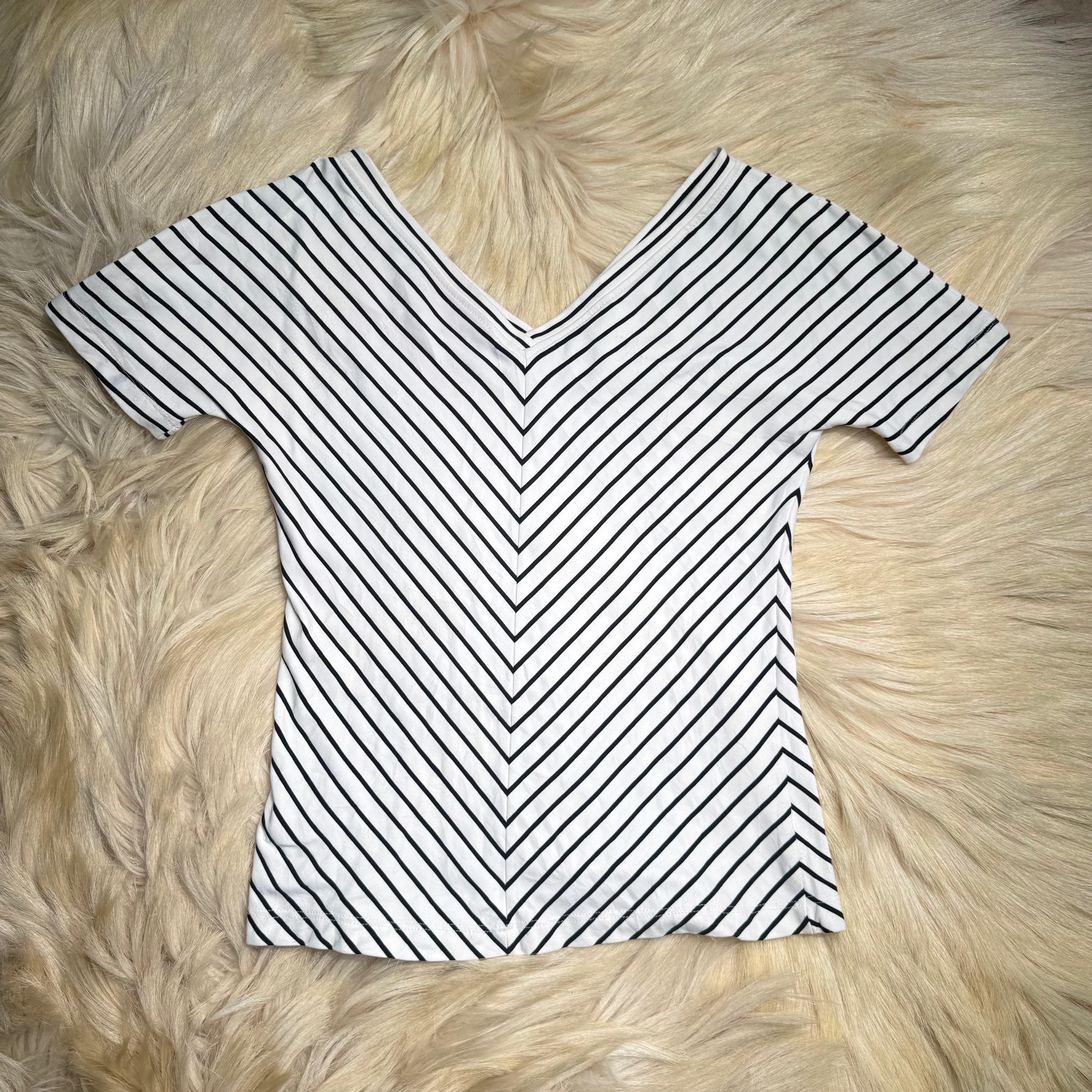 Short Sleeve Pin Stripe Top