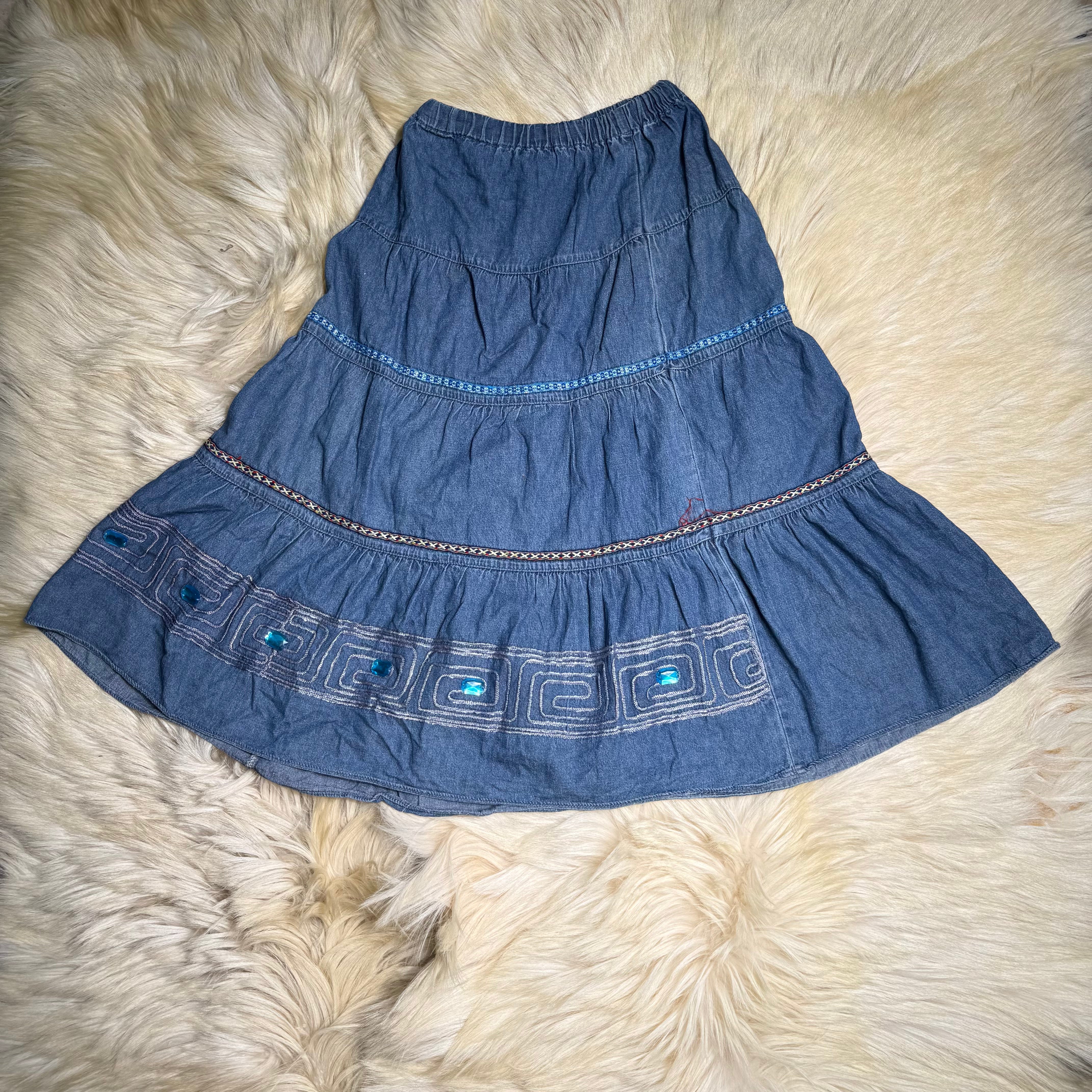 Denim Flowy Skirt