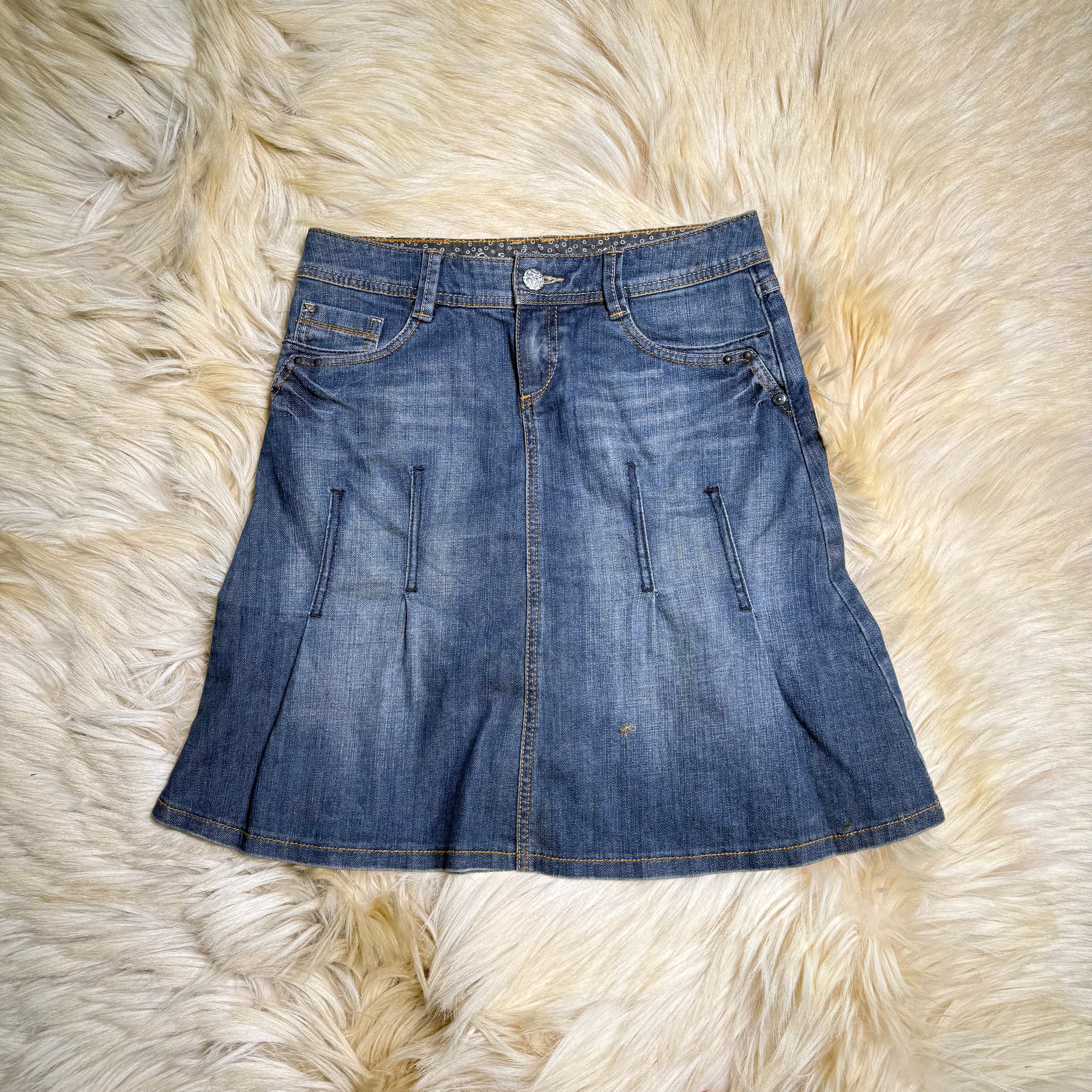 Blue Midi Flowy Skirt