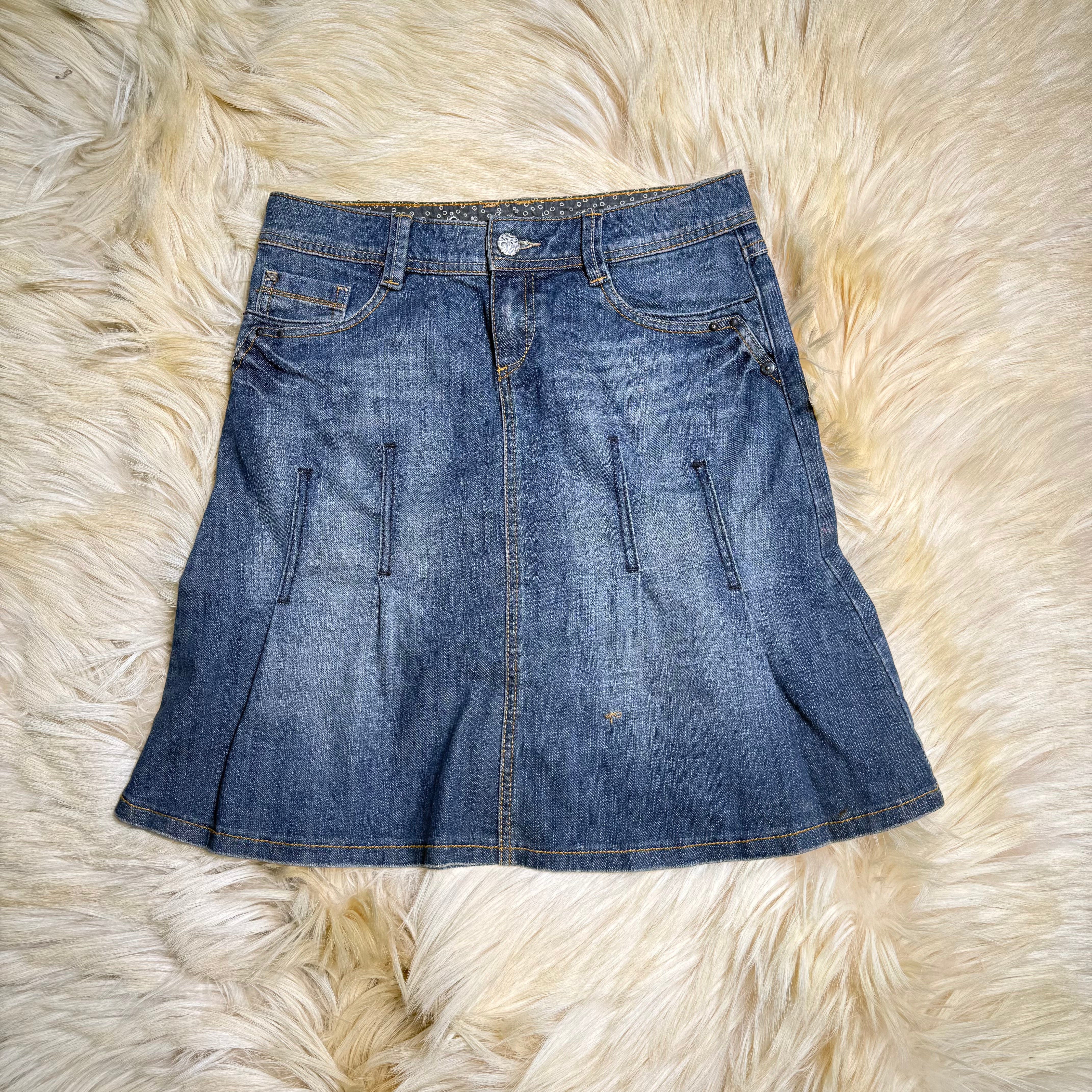 Blue Midi Flowy Skirt