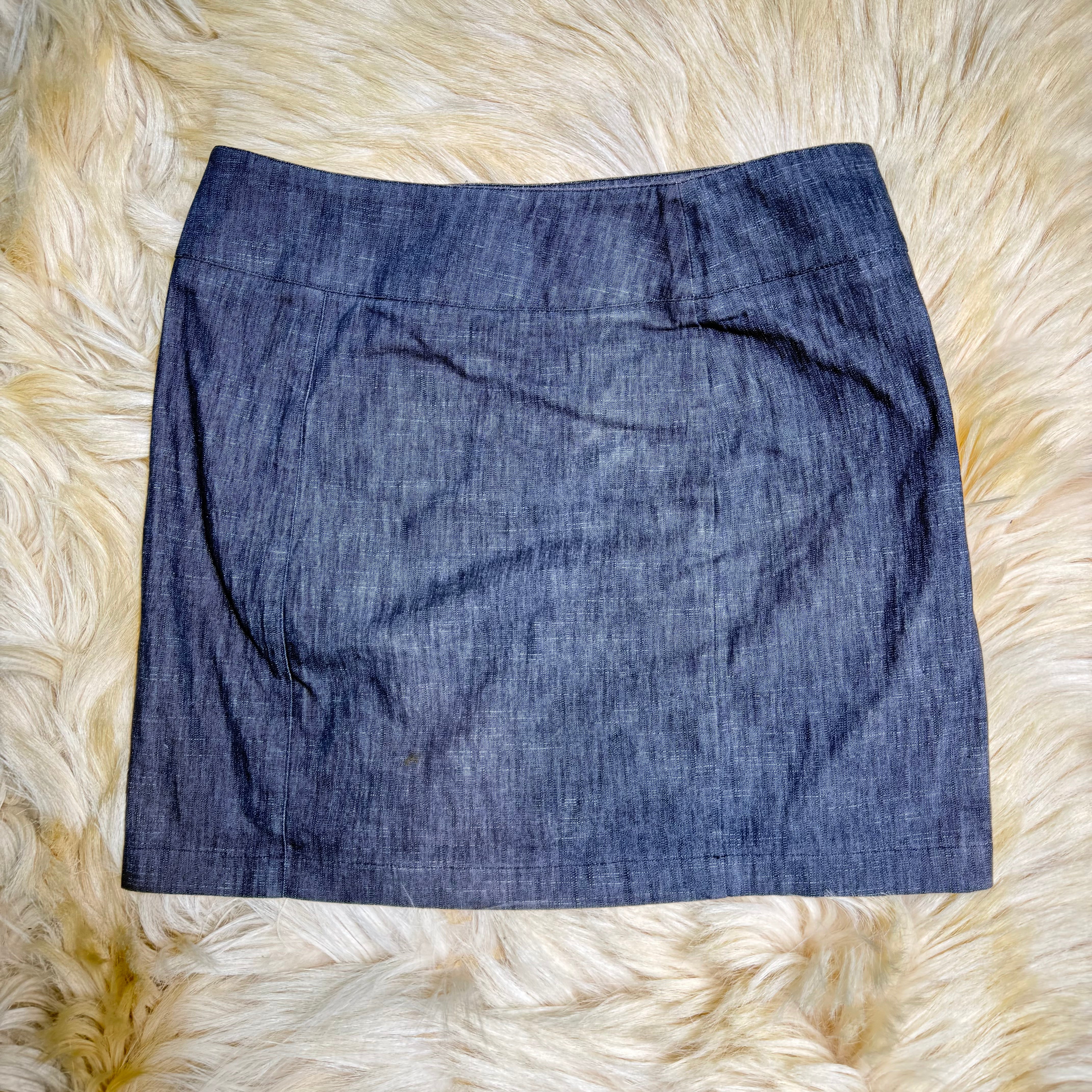 Blue Denim Midi Skirt
