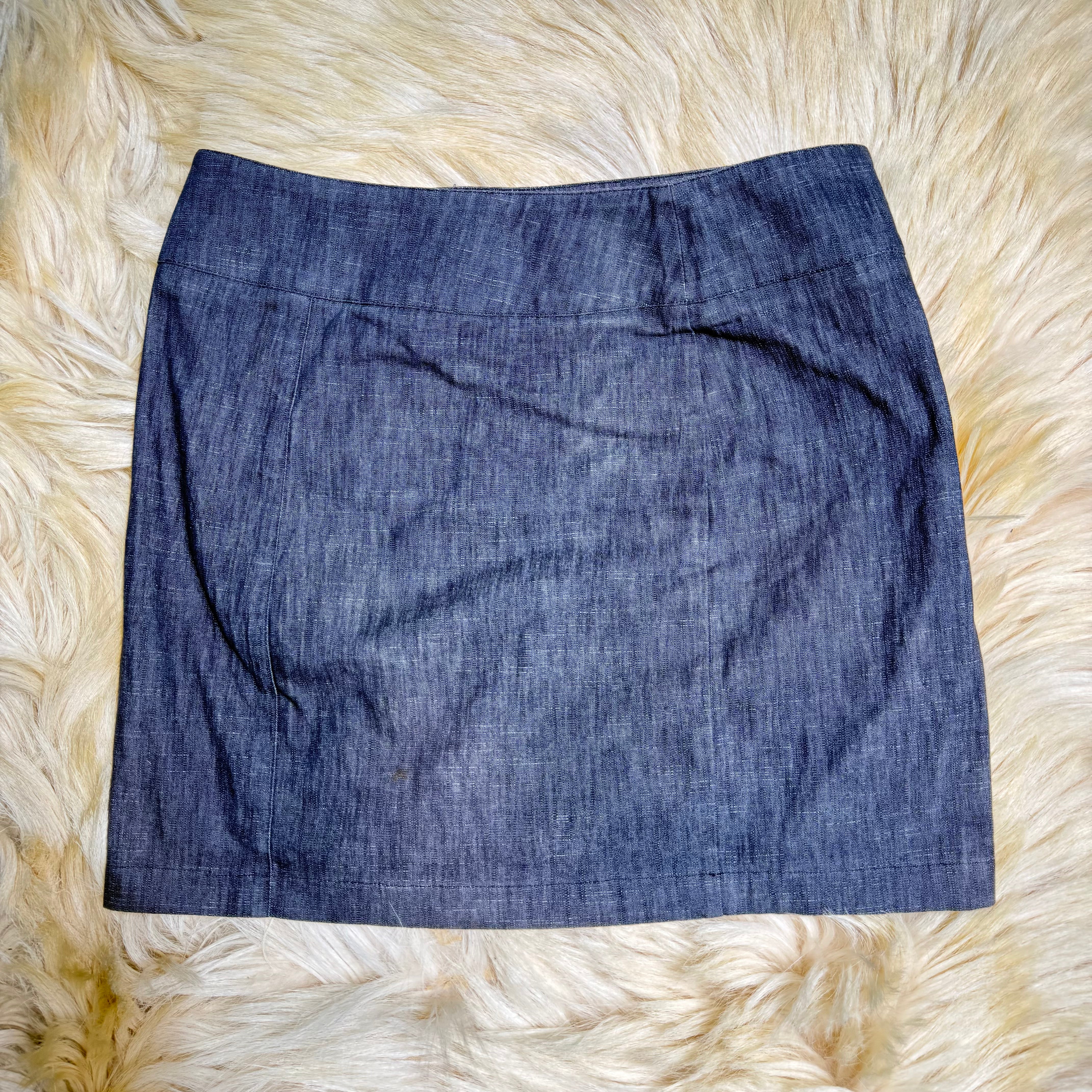 Blue Denim Midi Skirt