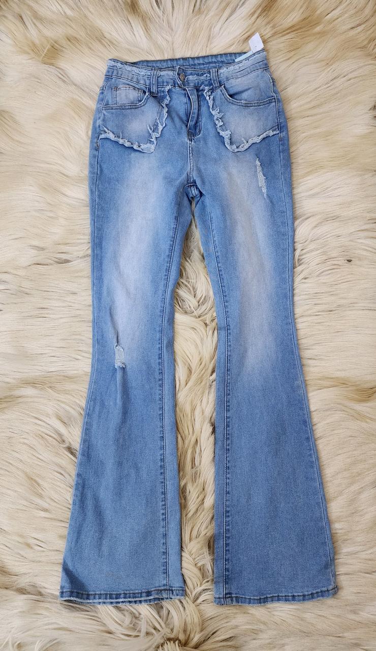 Ice Blue Flared Jeans