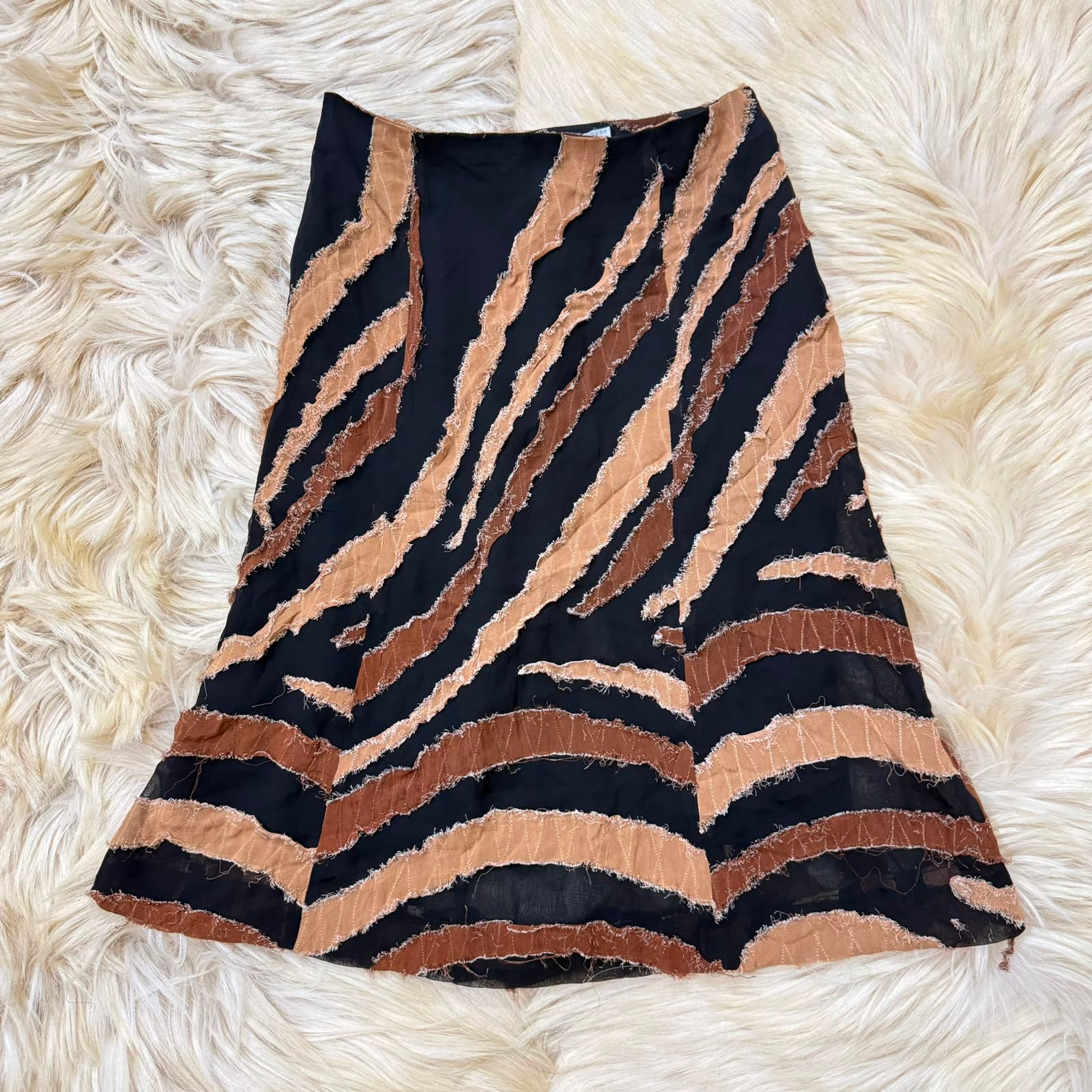 Black And Brown Stripe Skirt