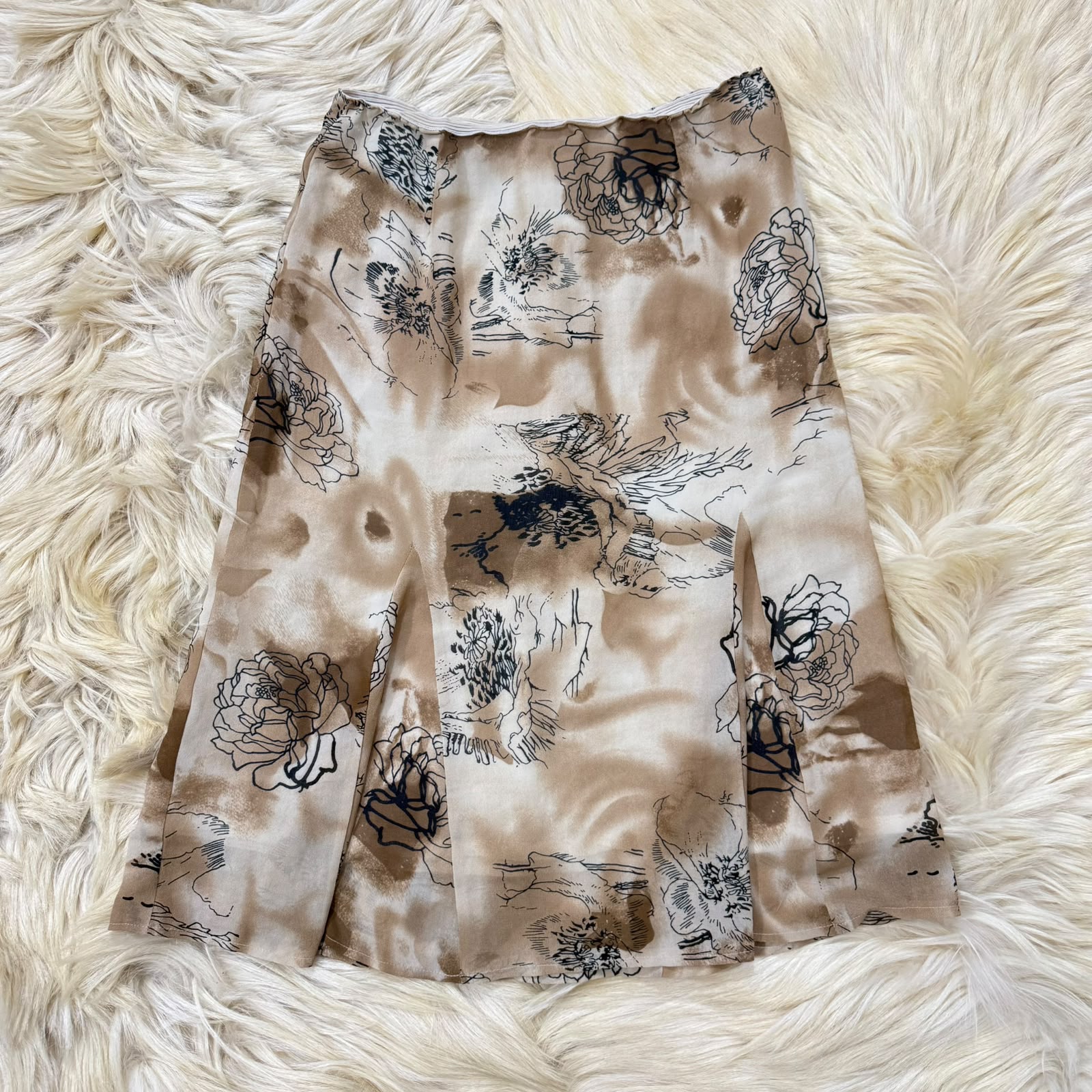 Vintage Earth Tone Floral Skirt