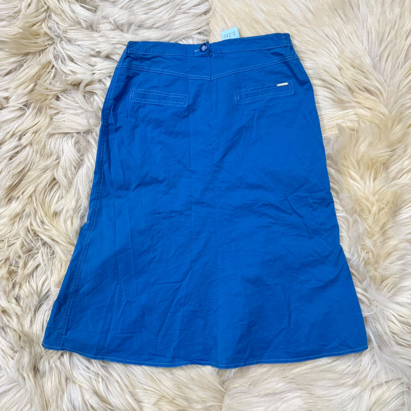 Blue Paneled Cotton Skirt