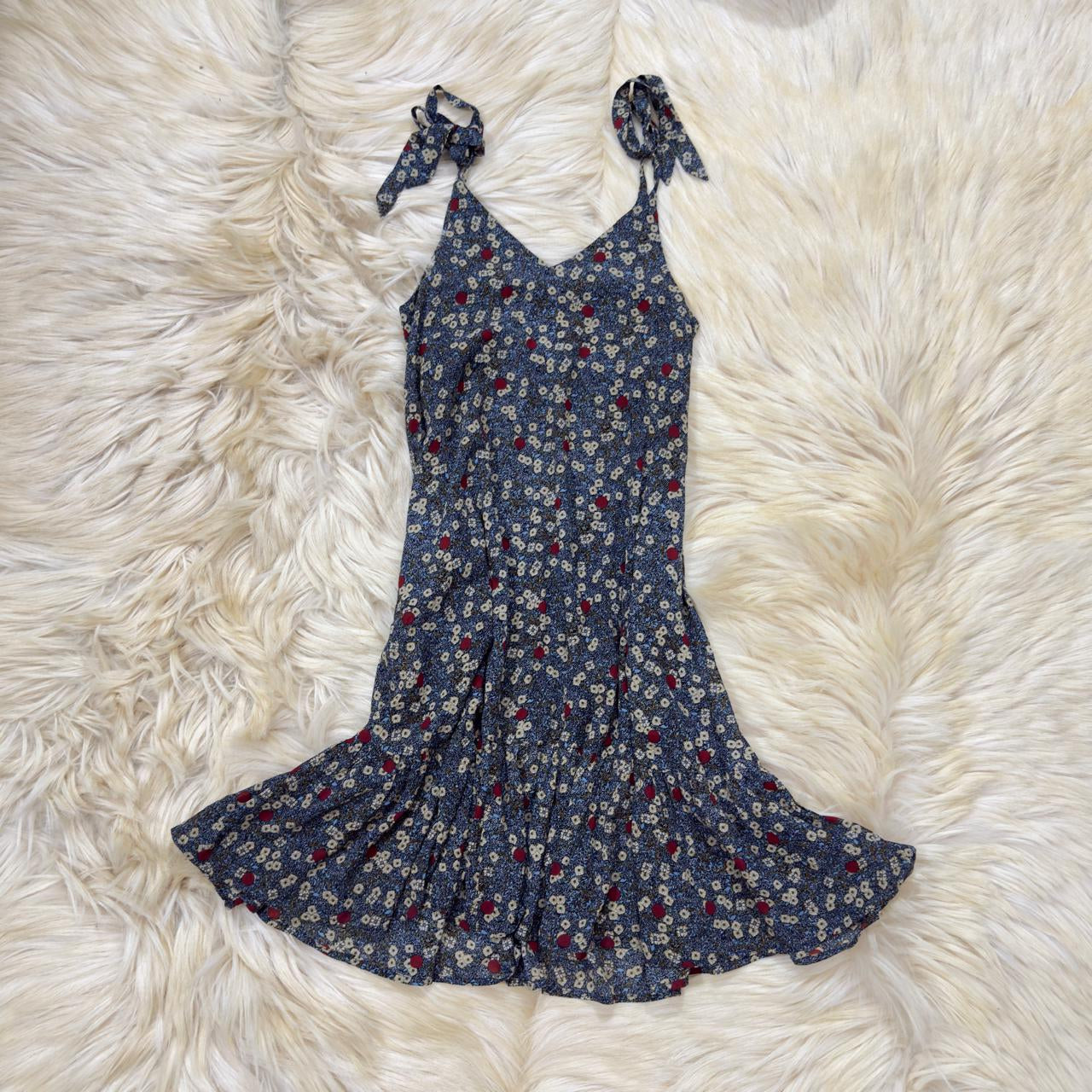 Tie-Shoulder Ditsy Floral Dress
