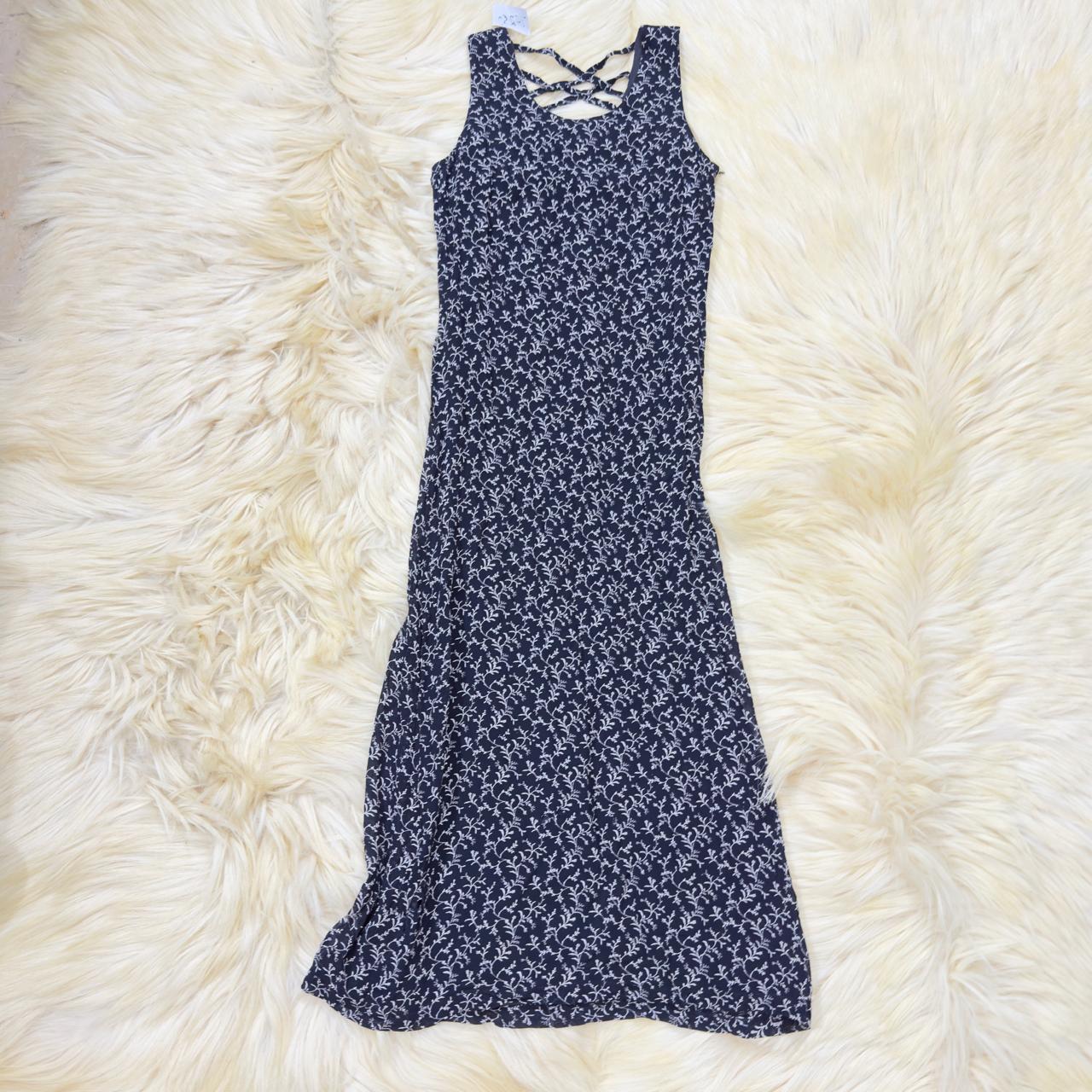 Navy Blue Printed Dress