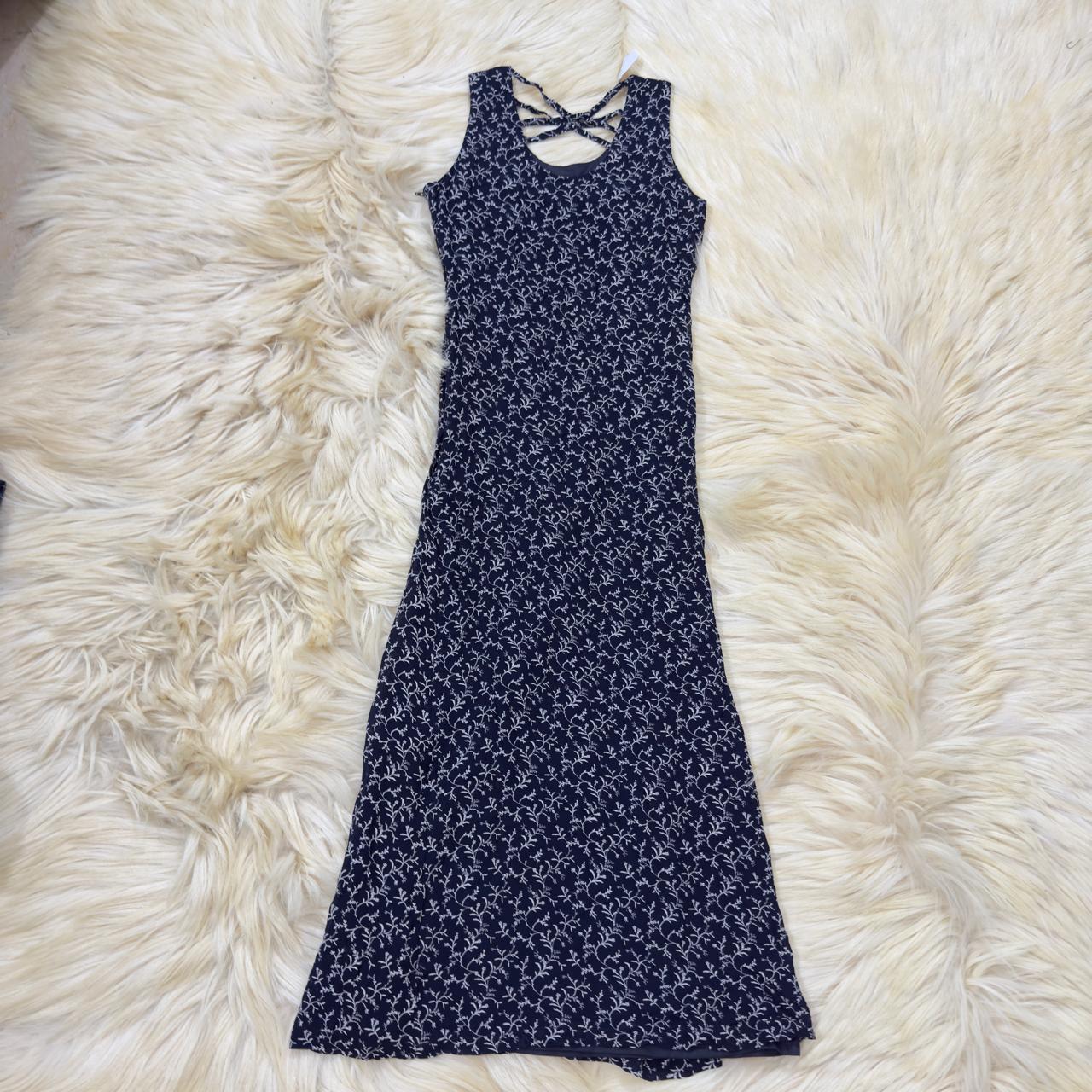 Navy Blue Printed Dress