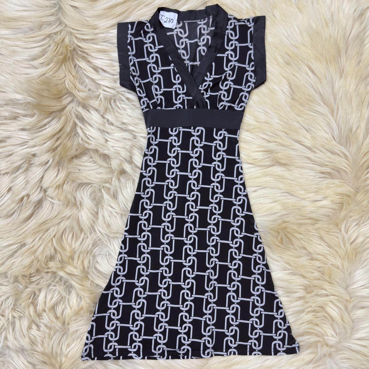 Black & White Chain Print Dress