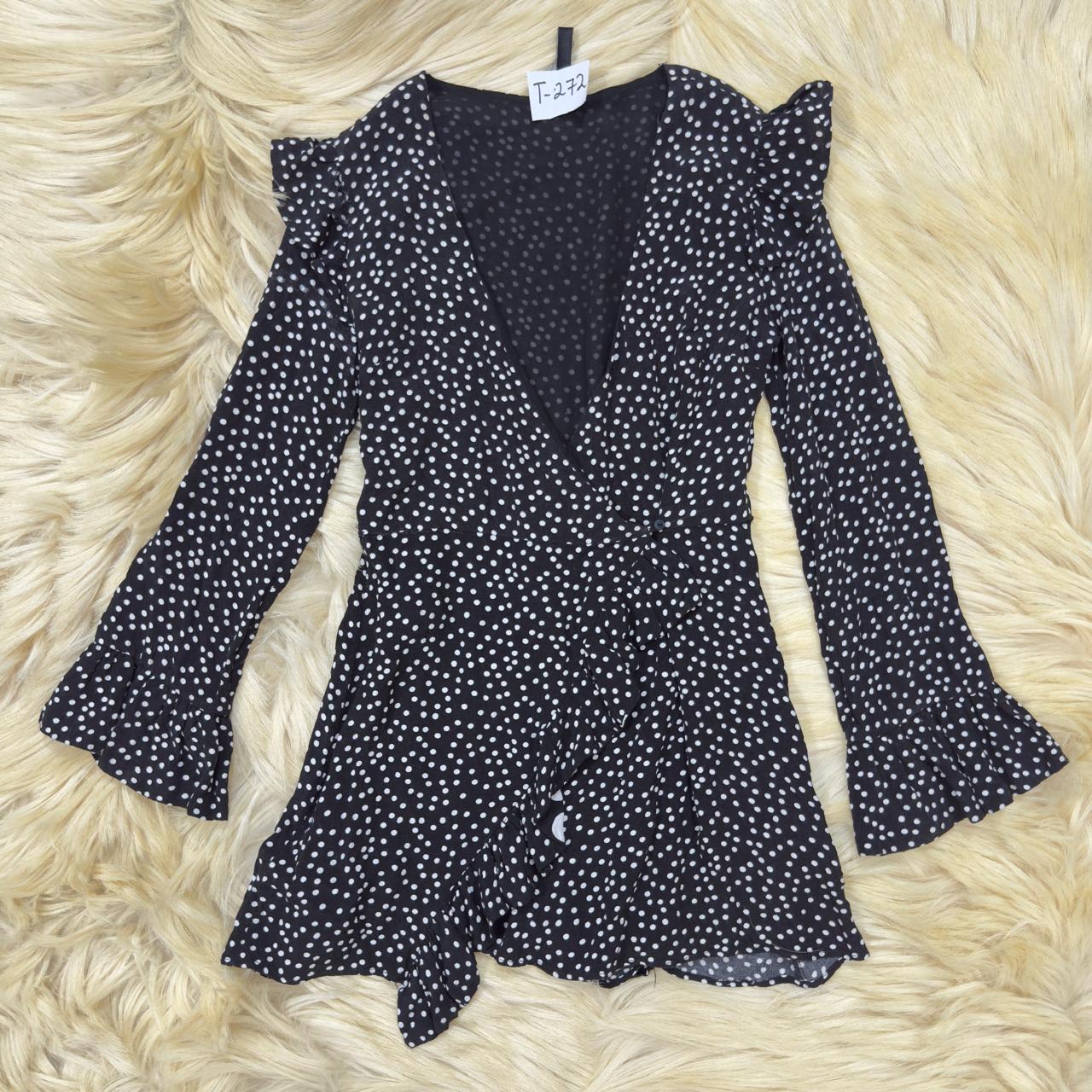 Polka Dot Long Sleeve Mini Dress