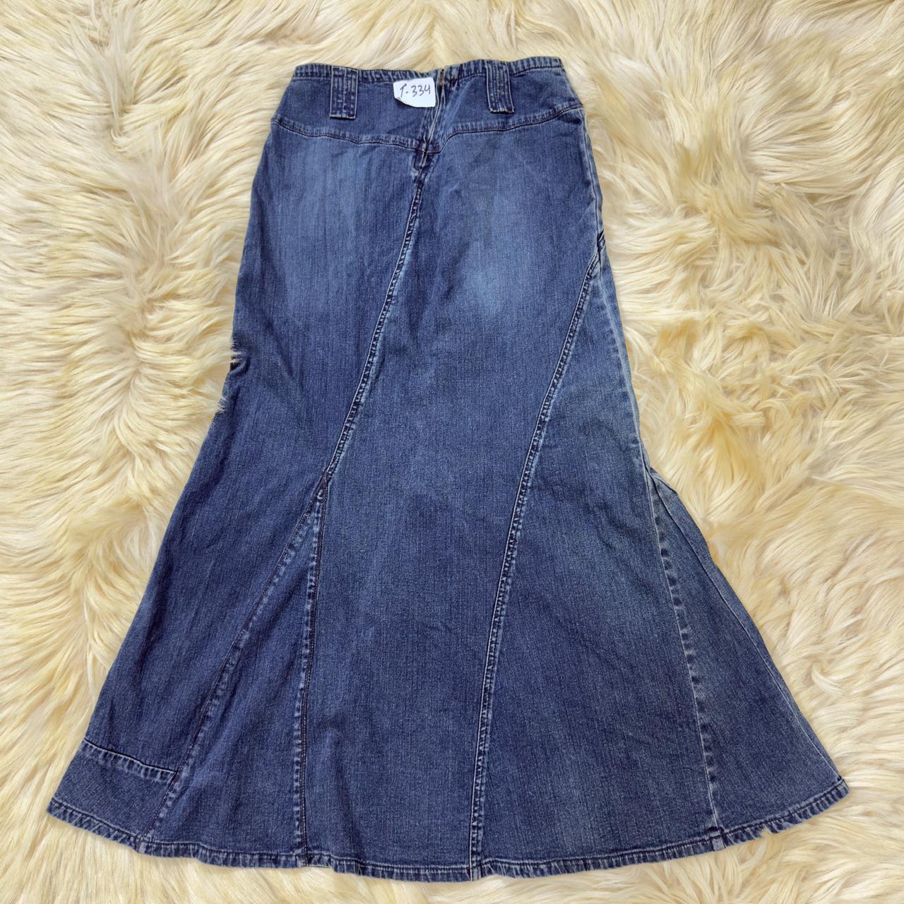 Blue Denim Maxi Skirt