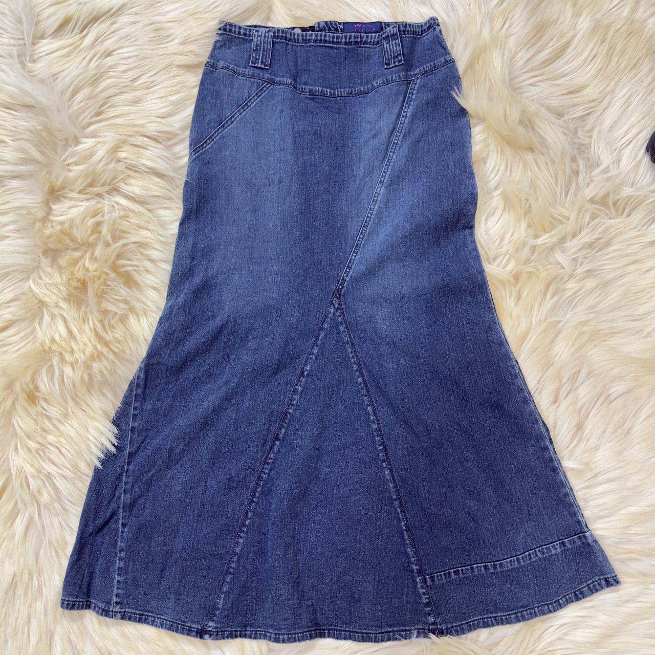 Blue Denim Maxi Skirt
