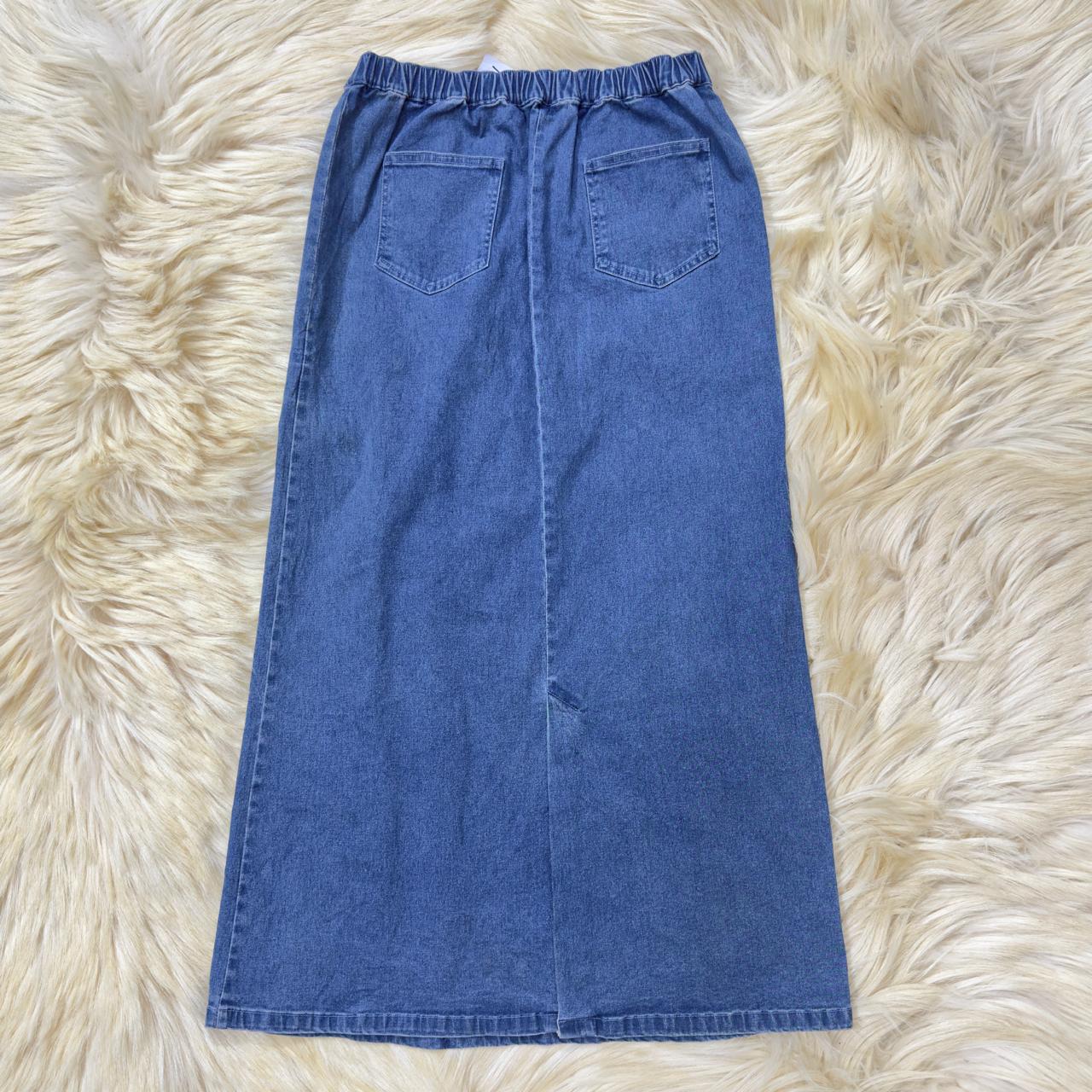 Blue Denim Maxi Skirt
