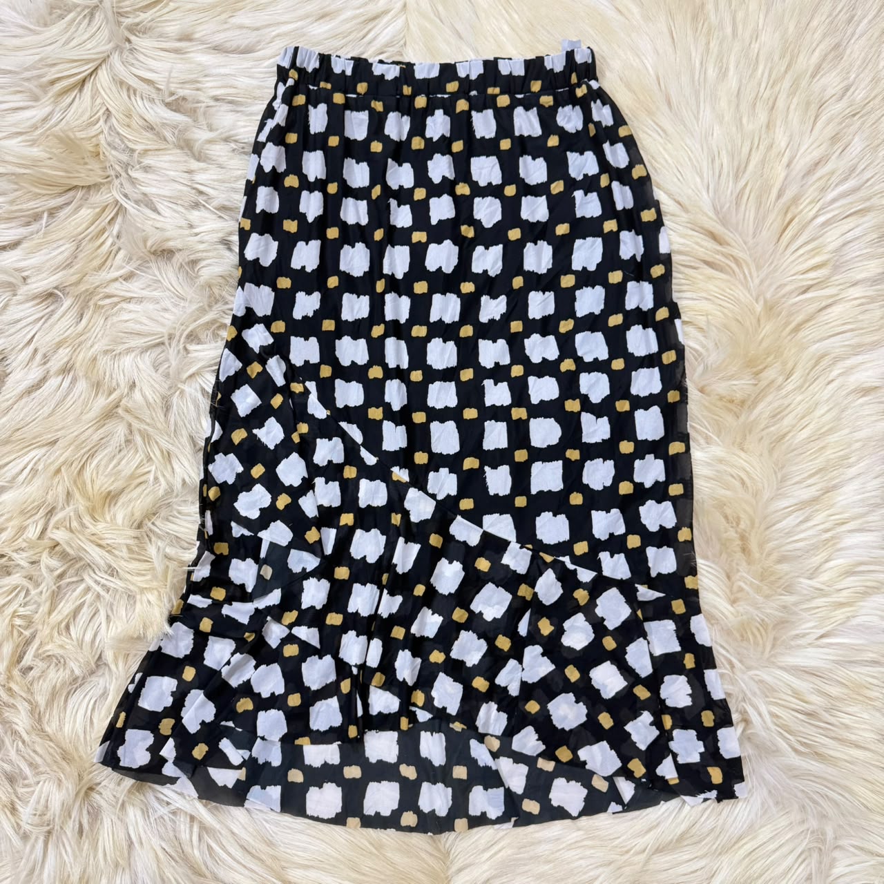 Black And White Abstract Print Skirt