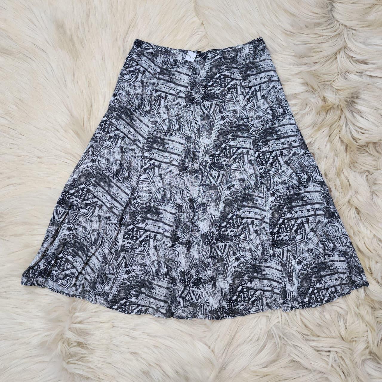 Abstract Print Flowy Skirt