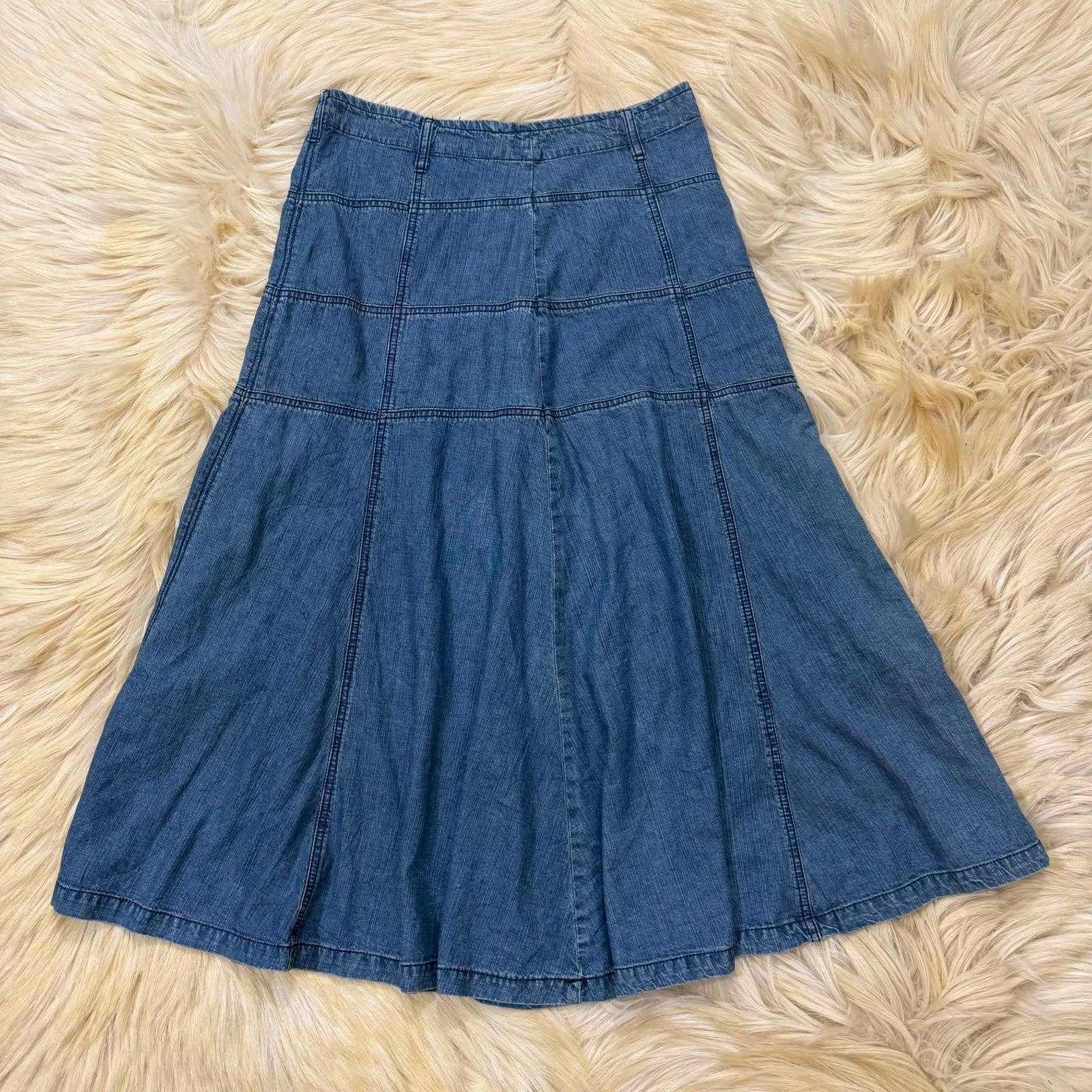 Classic Panelled Denim Skirt