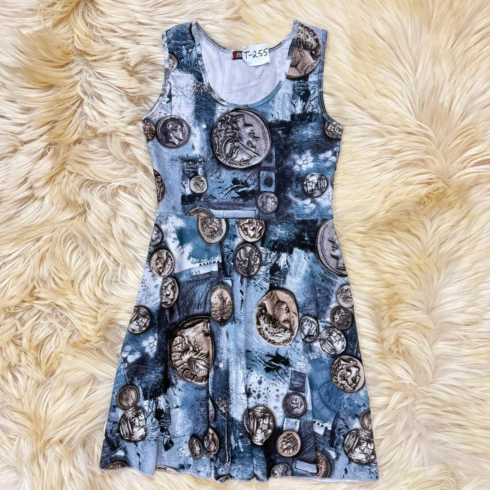 Ancient Coin Print Dress