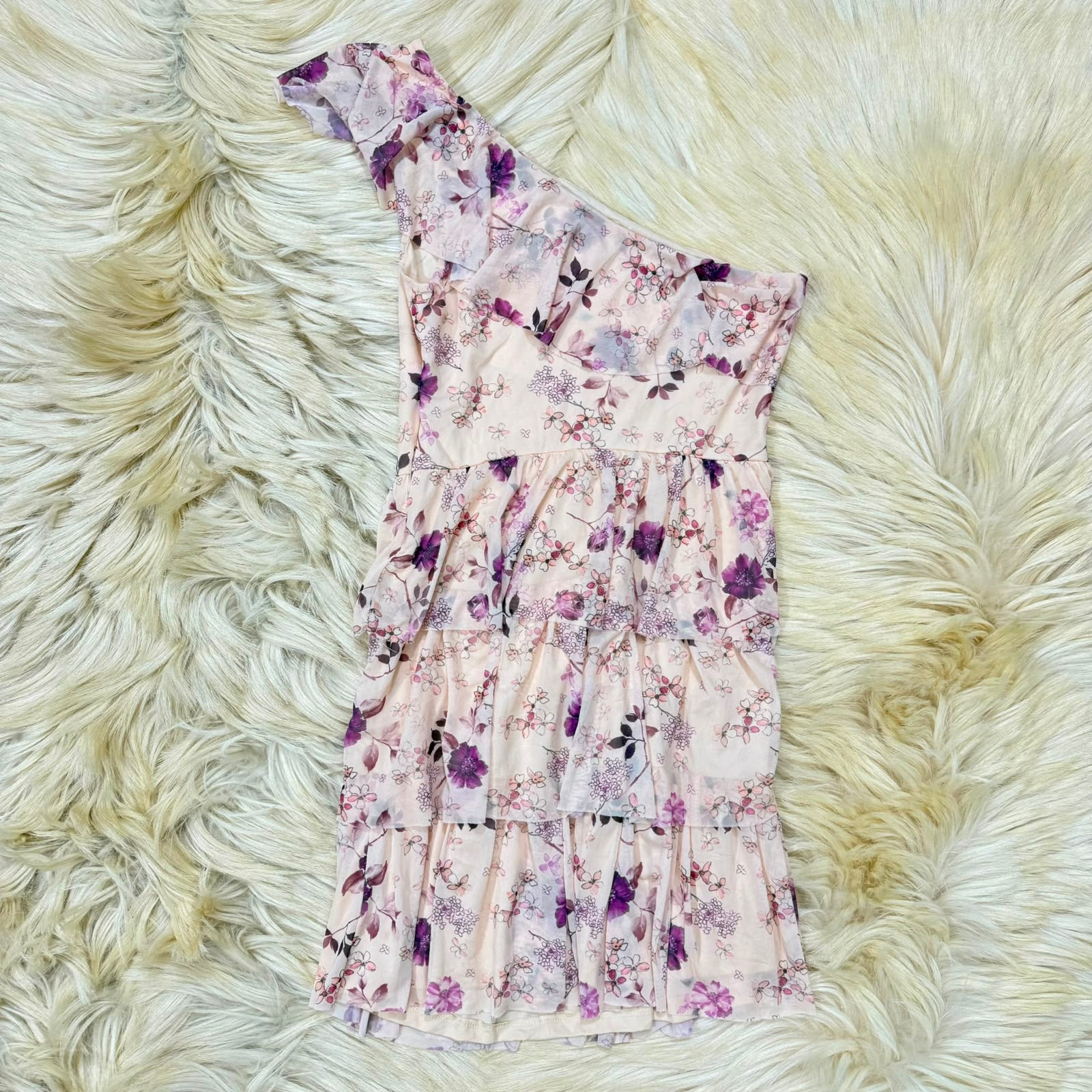 Floral One-Shoulder Mini Dress
