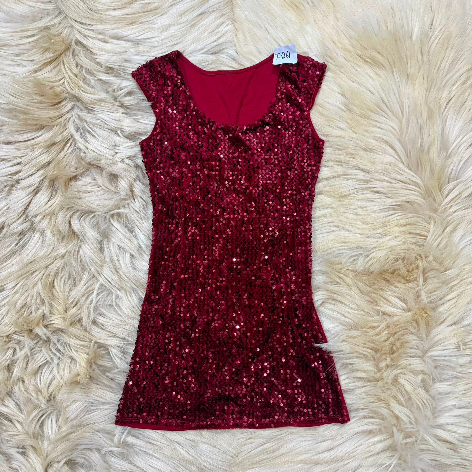 Red Sequin Mini Dress