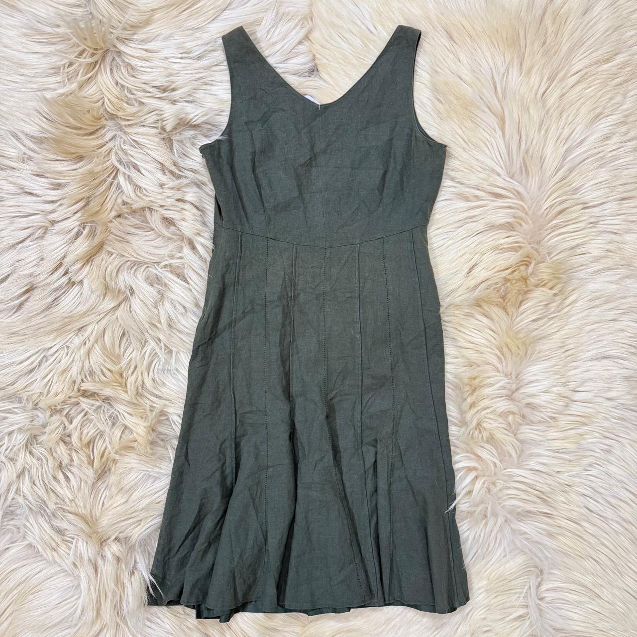 Olive Green V-Neck Dress