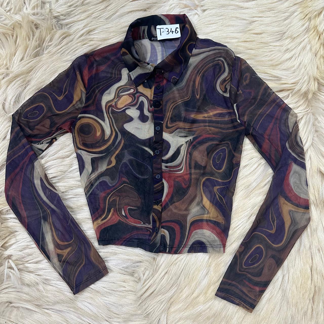 Blend in Graphic Mesh Top