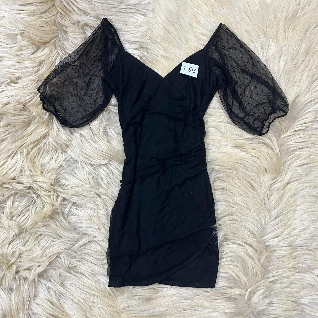 Balloon Sleeves Black Dress
