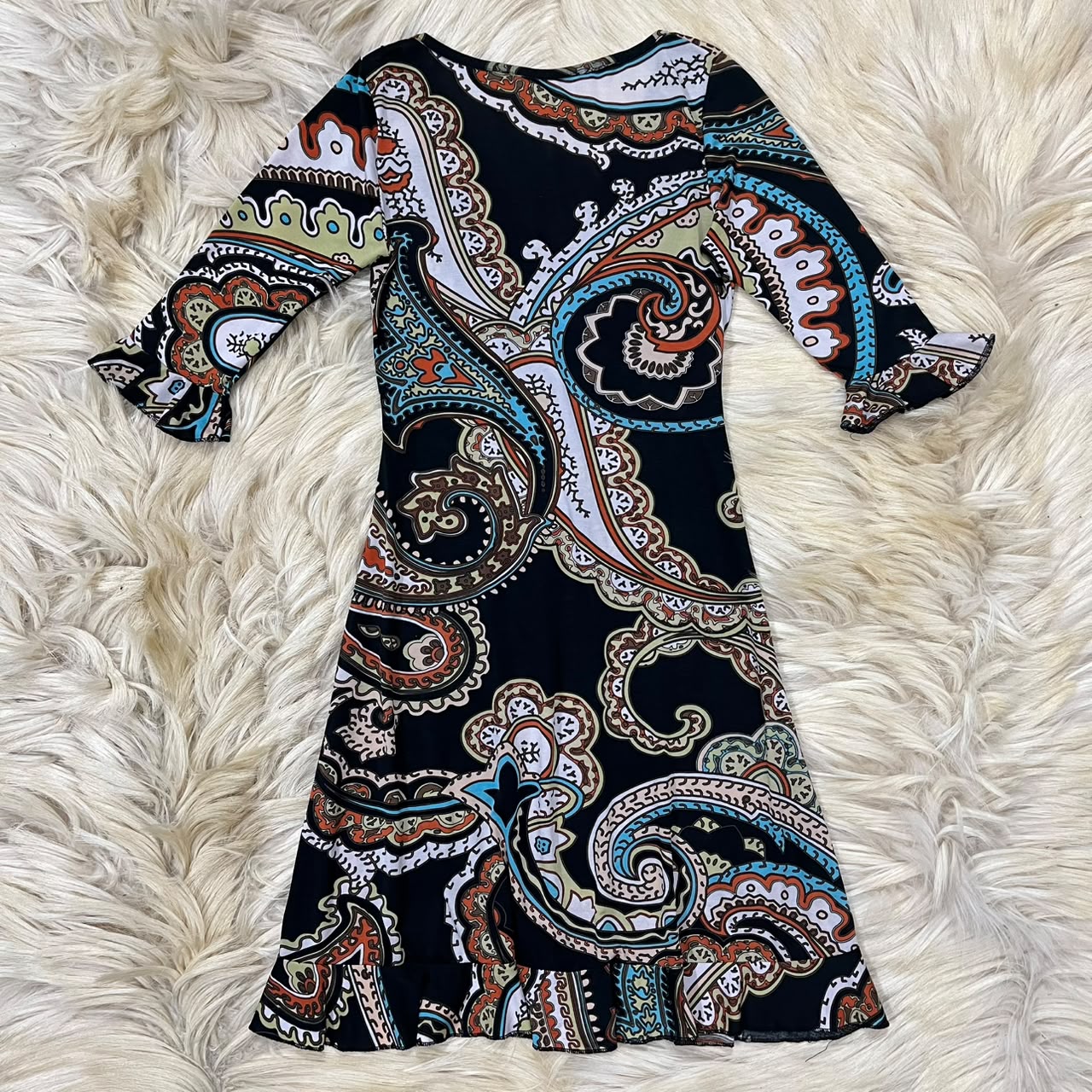 Paisley print wrap dress