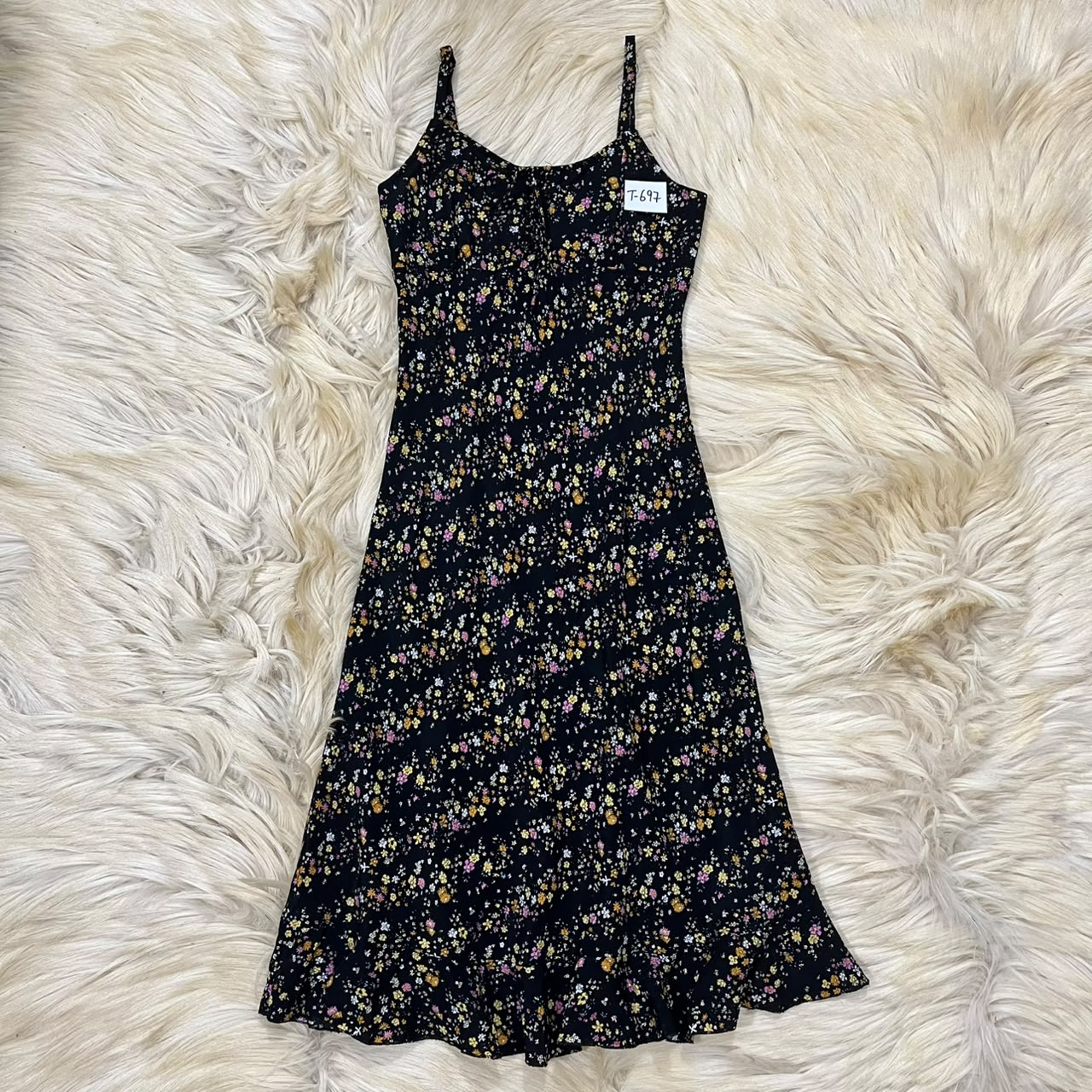 Floral ditsy print cami midi dress