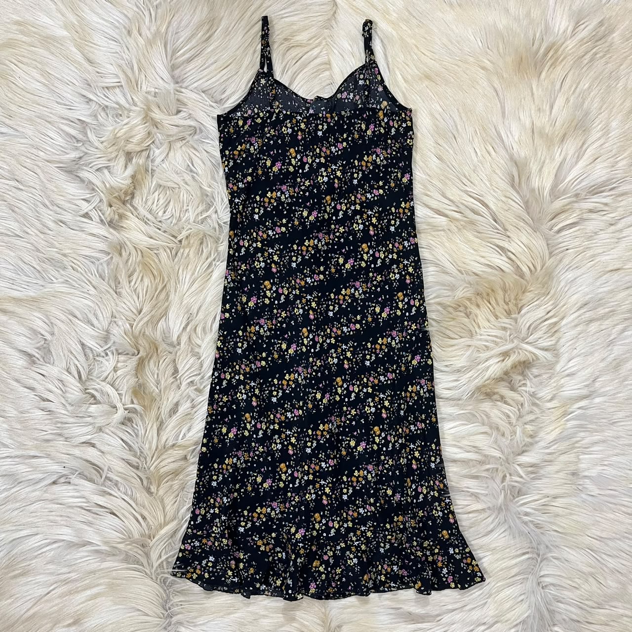 Floral ditsy print cami midi dress