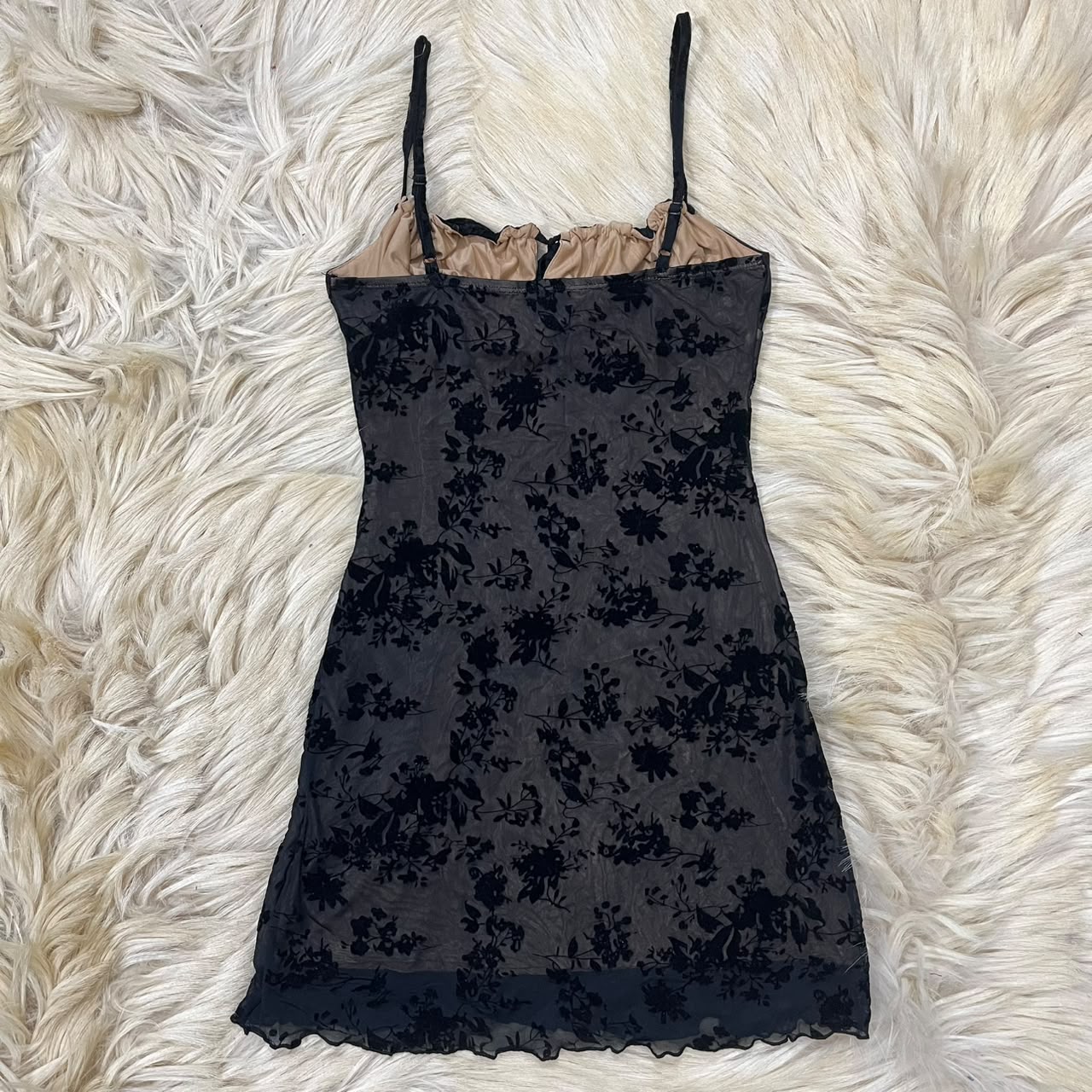 Velvet burnout mesh dress