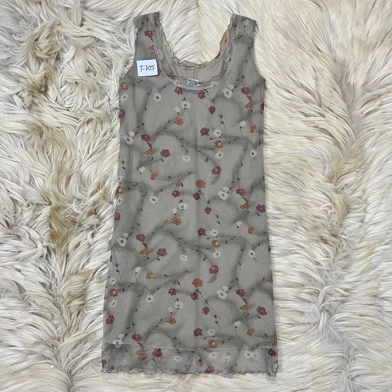 Vintage floral mesh dress