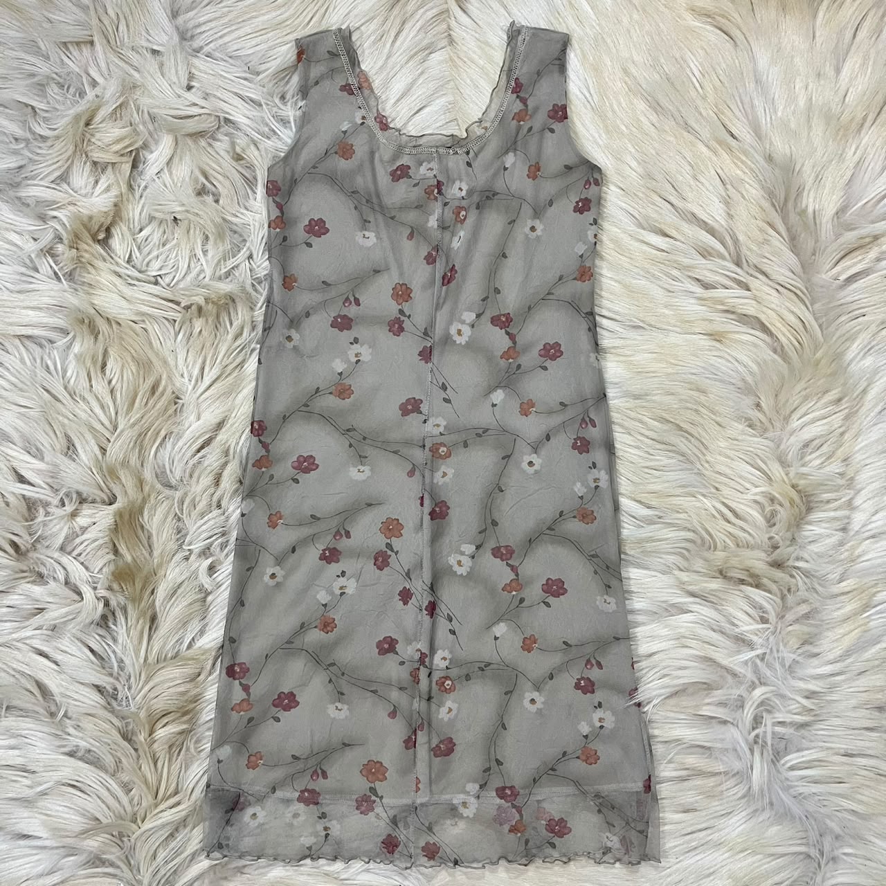 Vintage floral mesh dress