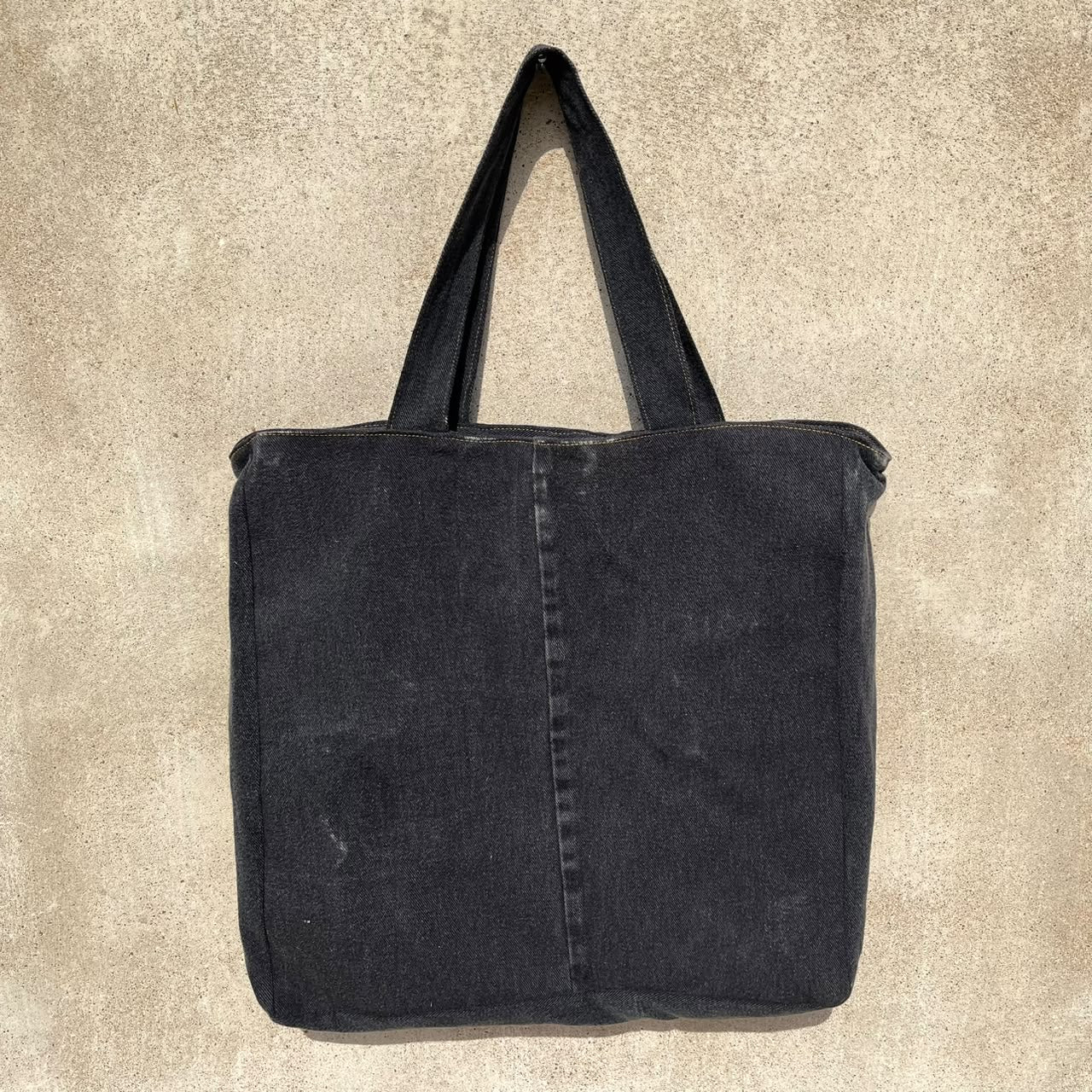 Charcoal gray canvas tote bag