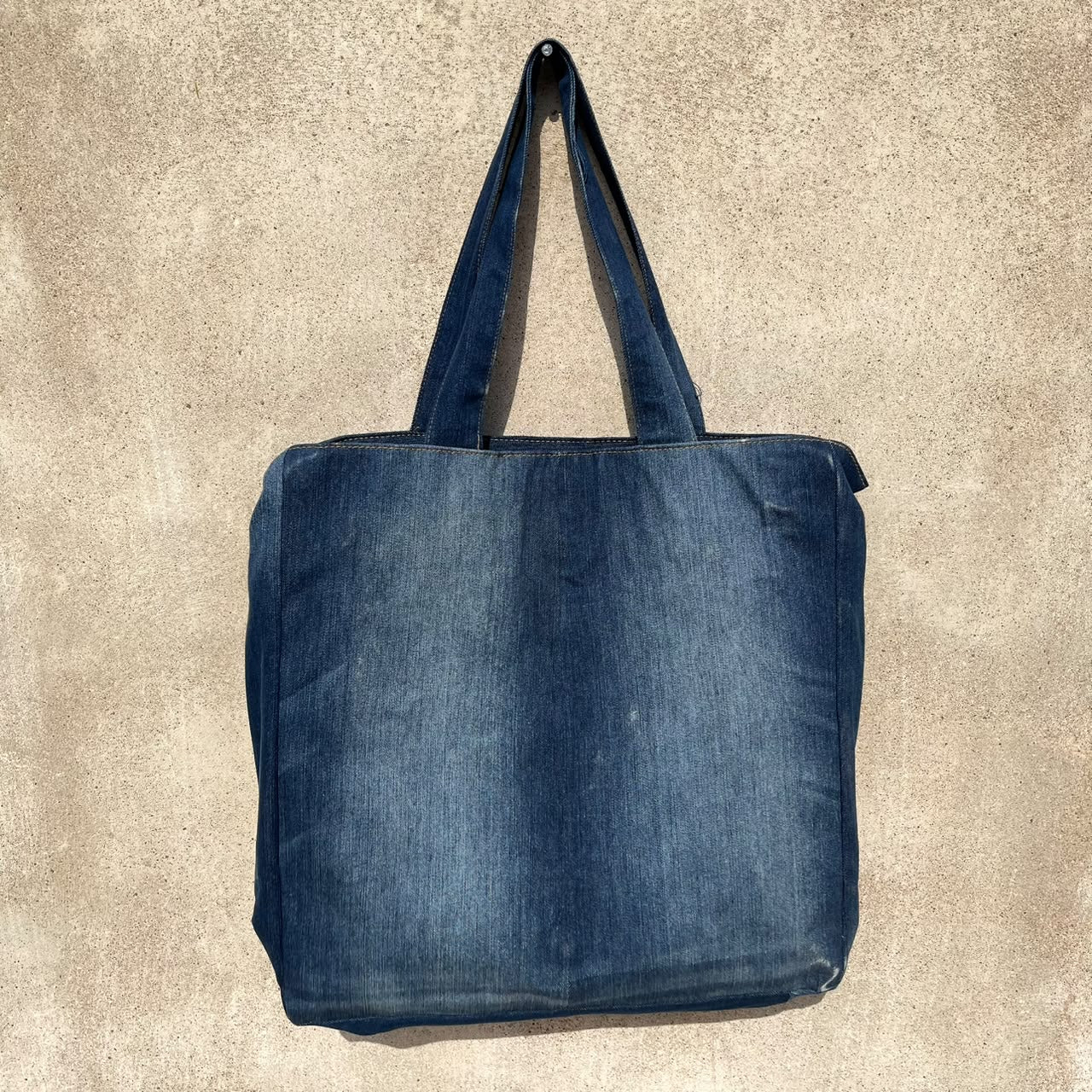 Dark blue denim tote bag