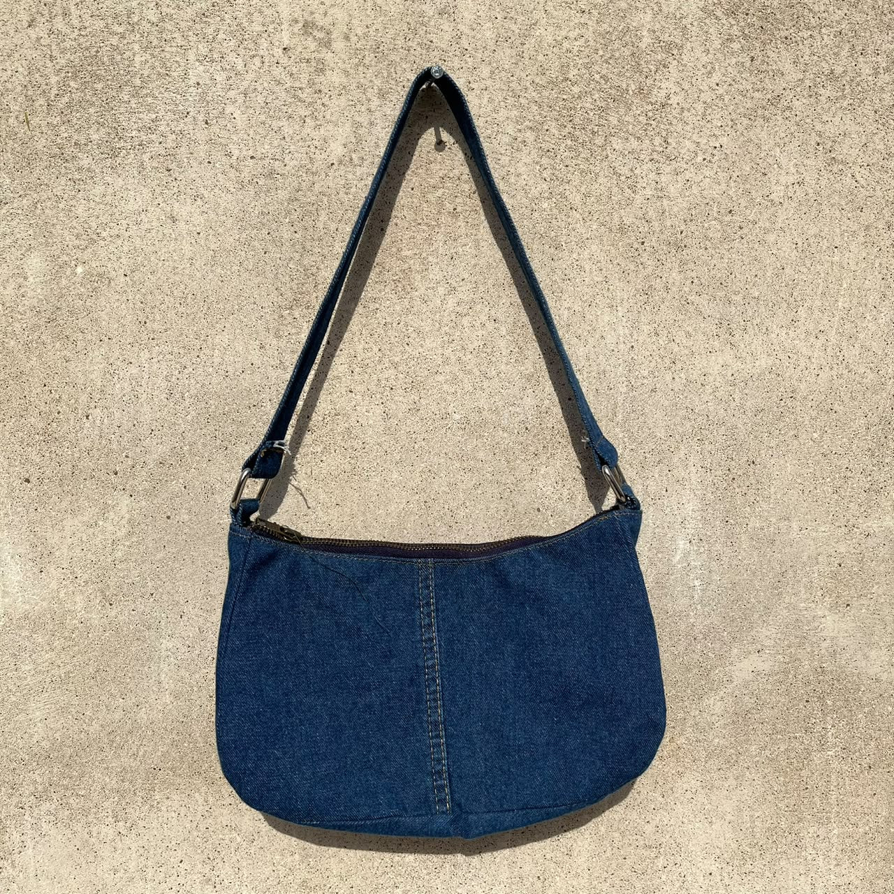Blue denim shoulder bag