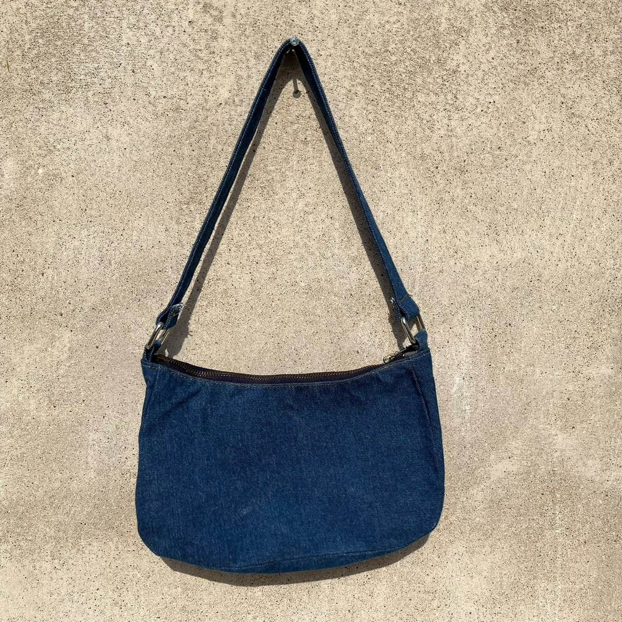 Blue denim shoulder bag