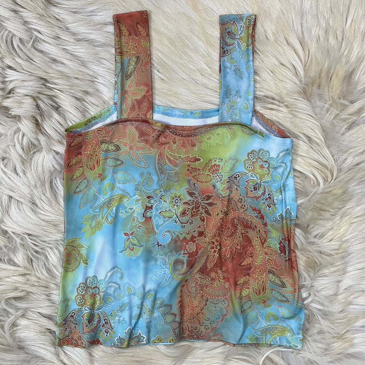 Blue brown Paisley Cami