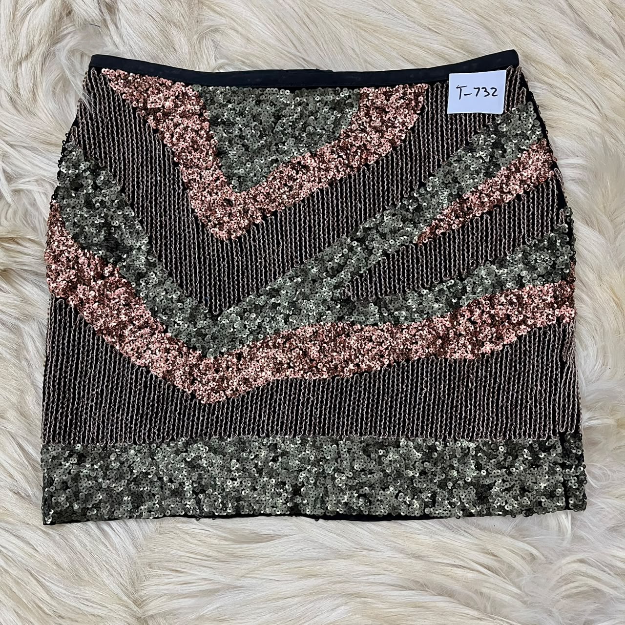 Black sequined mini skirt