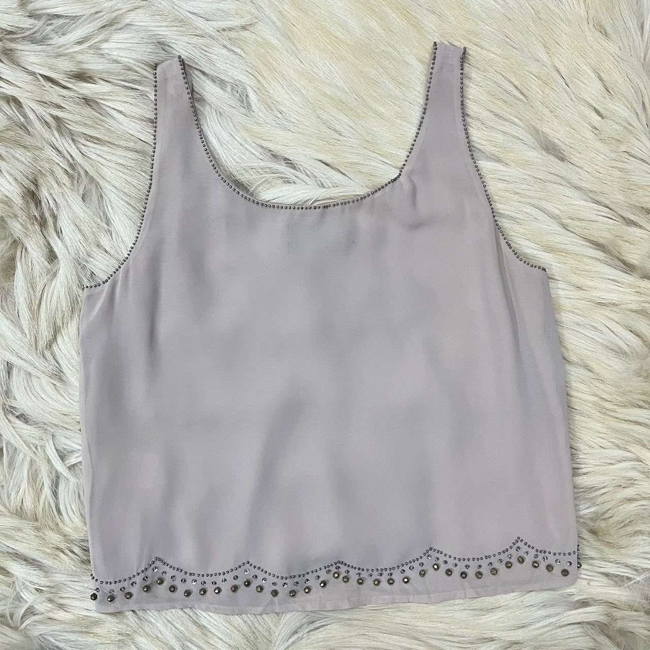 Eyelet embroidered scalloped top