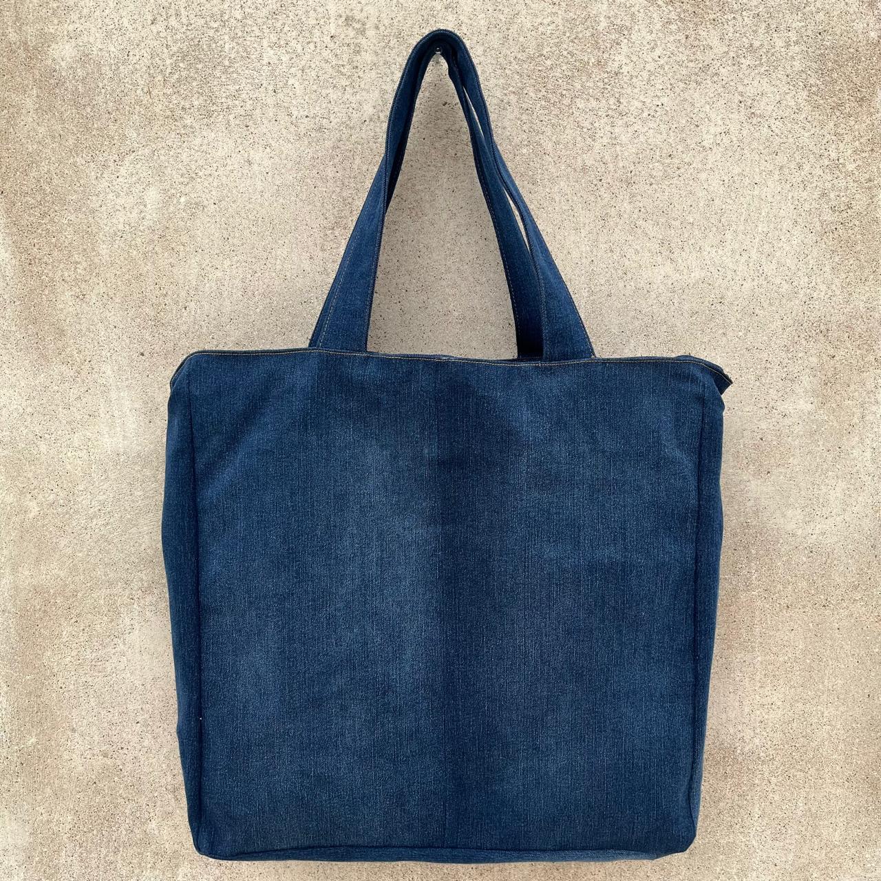 Front Pocket Denim Tote Bag
