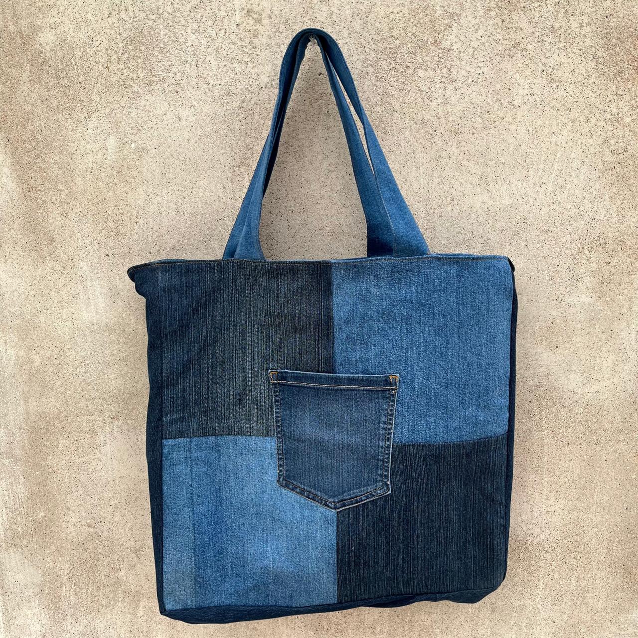 Patchwork Denim Tote Bag