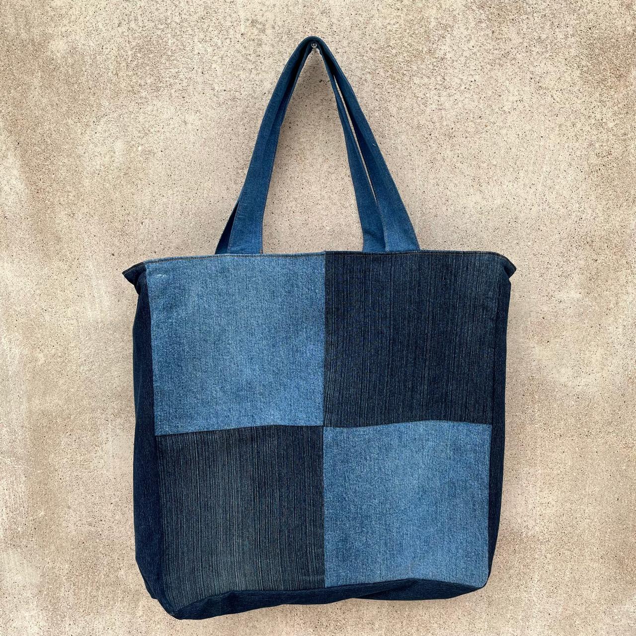 Patchwork Denim Tote Bag