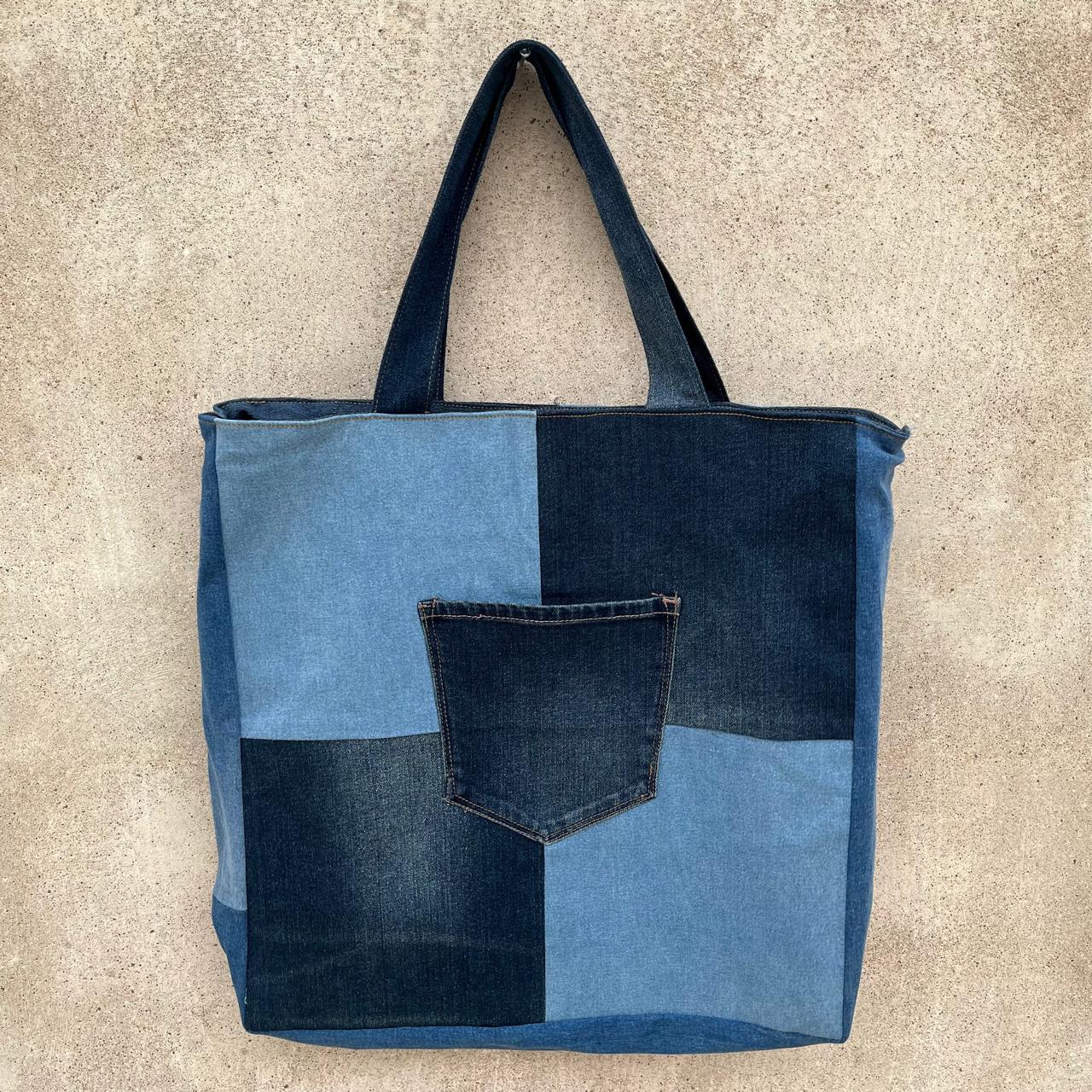 Dark Denim Patchwork Tote bag