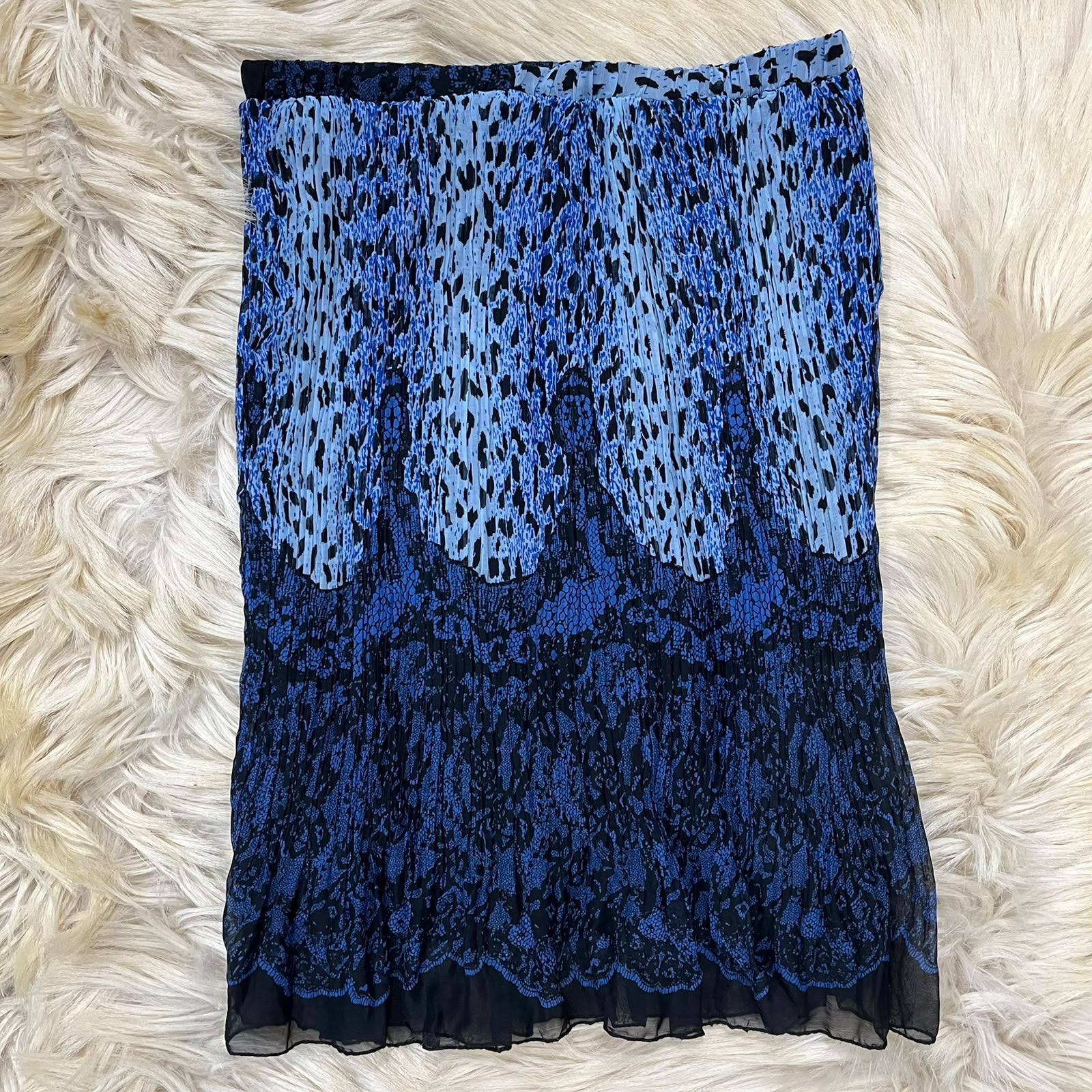 Blue and black patterned skirt