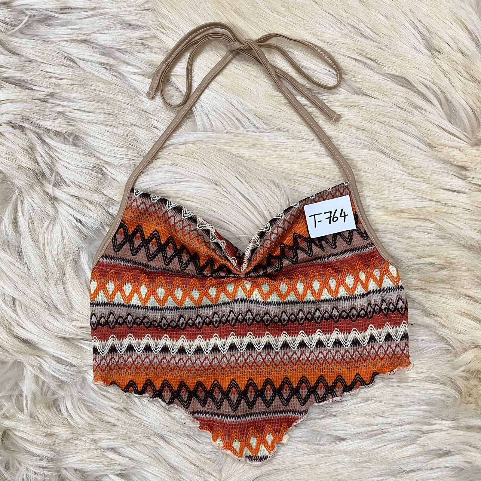 Tribal Knit Bandana Halter Top