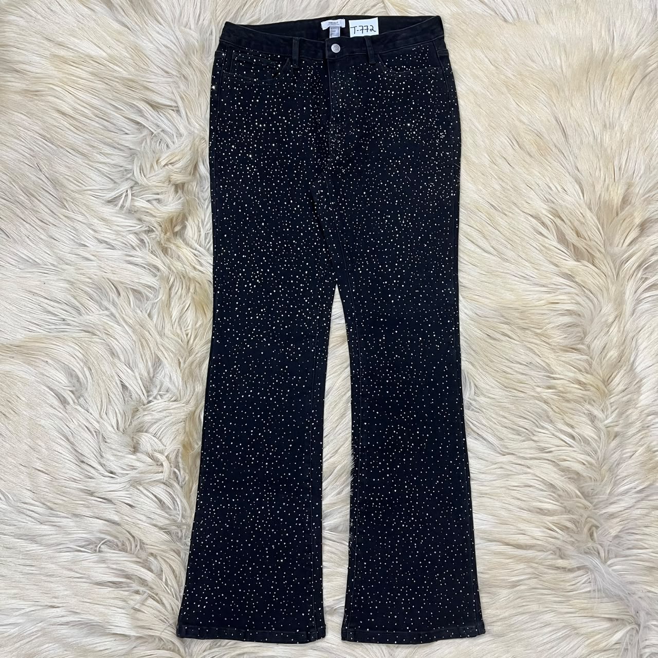 Rhinestone Embellishments Pants