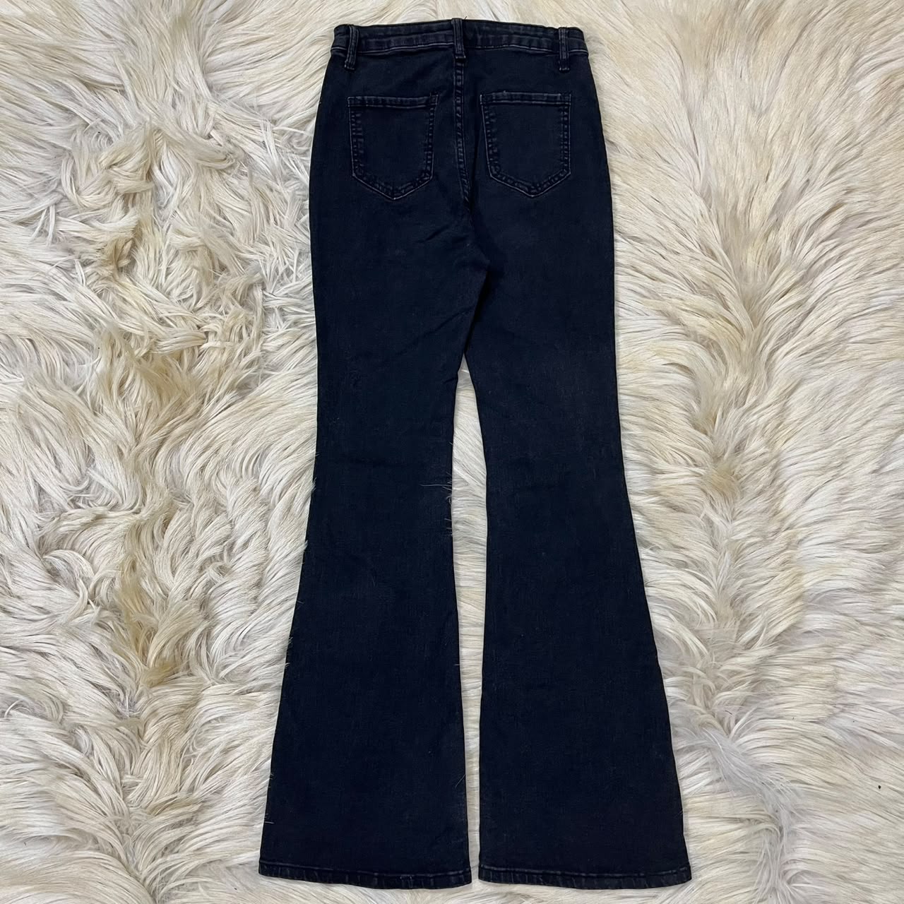 Black Flare with Flower Embroidery