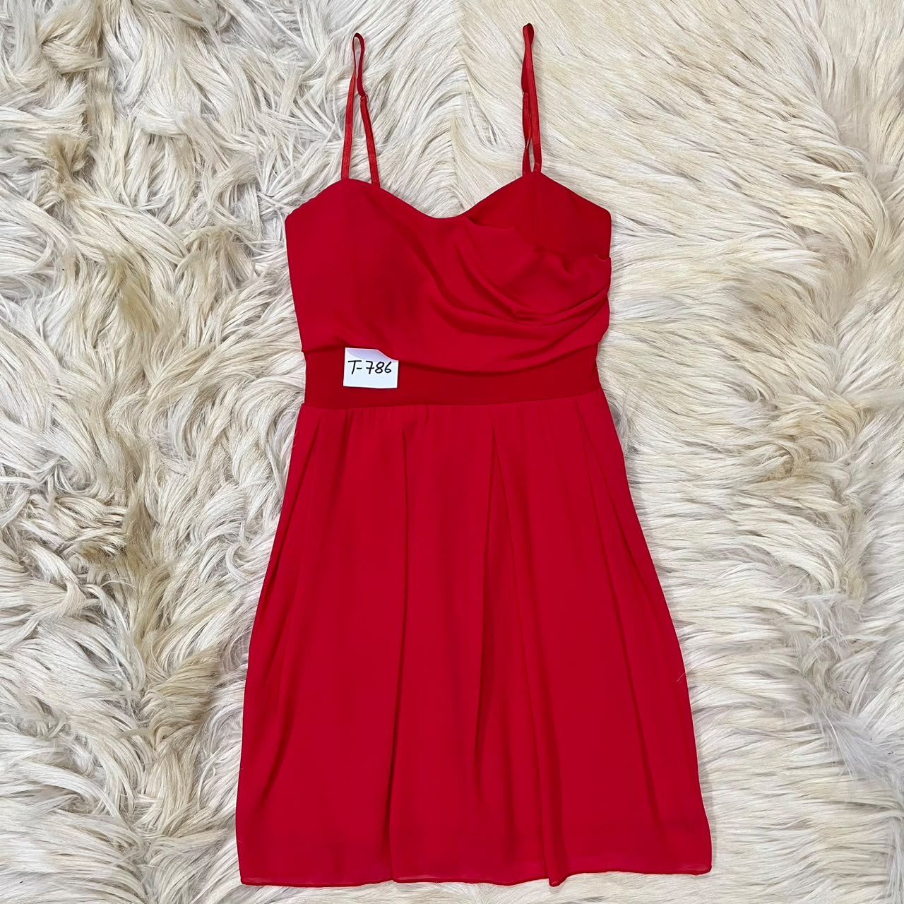 Red Draped Cami Dress